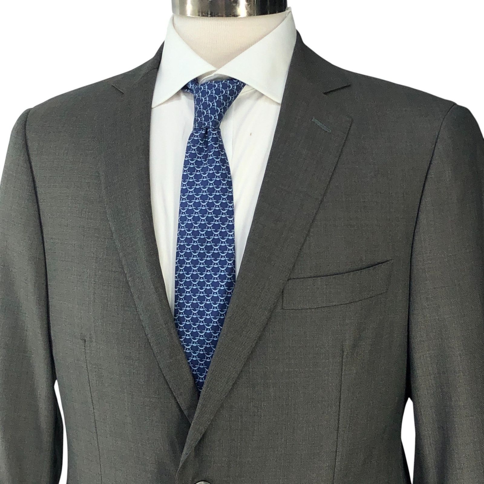 J.Hilburn J Hilburn 40S Sport Coat Blazer Revenge Super 150s Gray $976 Size 40S - 2 Thumbnail