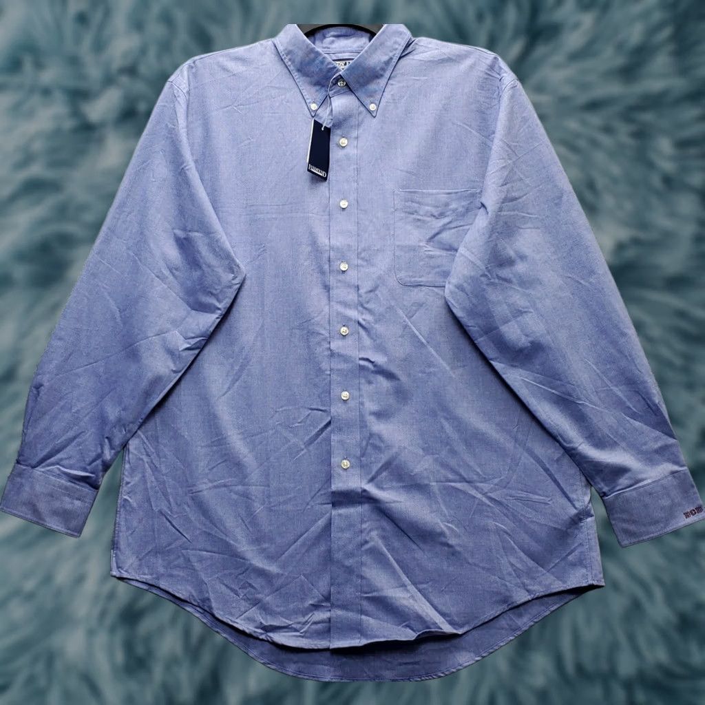 Lands' End Lands' End Mens Dress Shirt 16.5 Blue Classic Fit Oxford Button-Down Shirt Mens Size 16.5 Blue Oxford Classic Fit Bandar Button-Down Size 46R - 1 Thumbnail