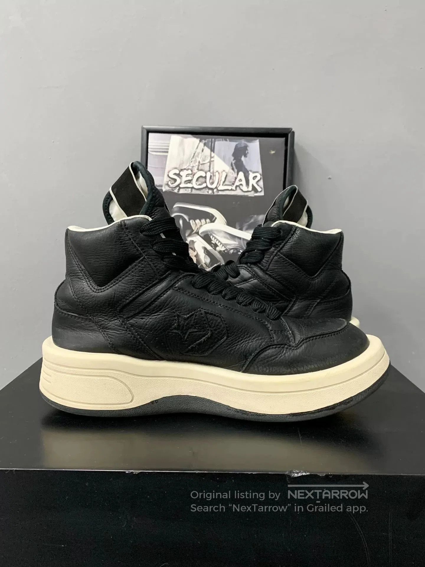 Rick Owens Drkshdw Rick Owens Converse Turbodrk Weapon Leather. Size US 7.5 / EU 40-41 - 5 Thumbnail