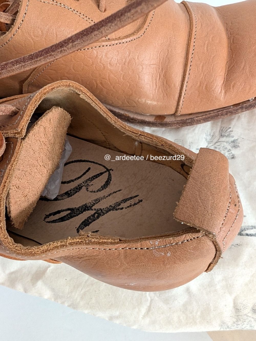 Paul Harnden Shoemakers *NEW* EMBOSSED TAN FLOWER W. OXFORDS 5L Size US 7.5 / IT 37.5 - 8 Thumbnail