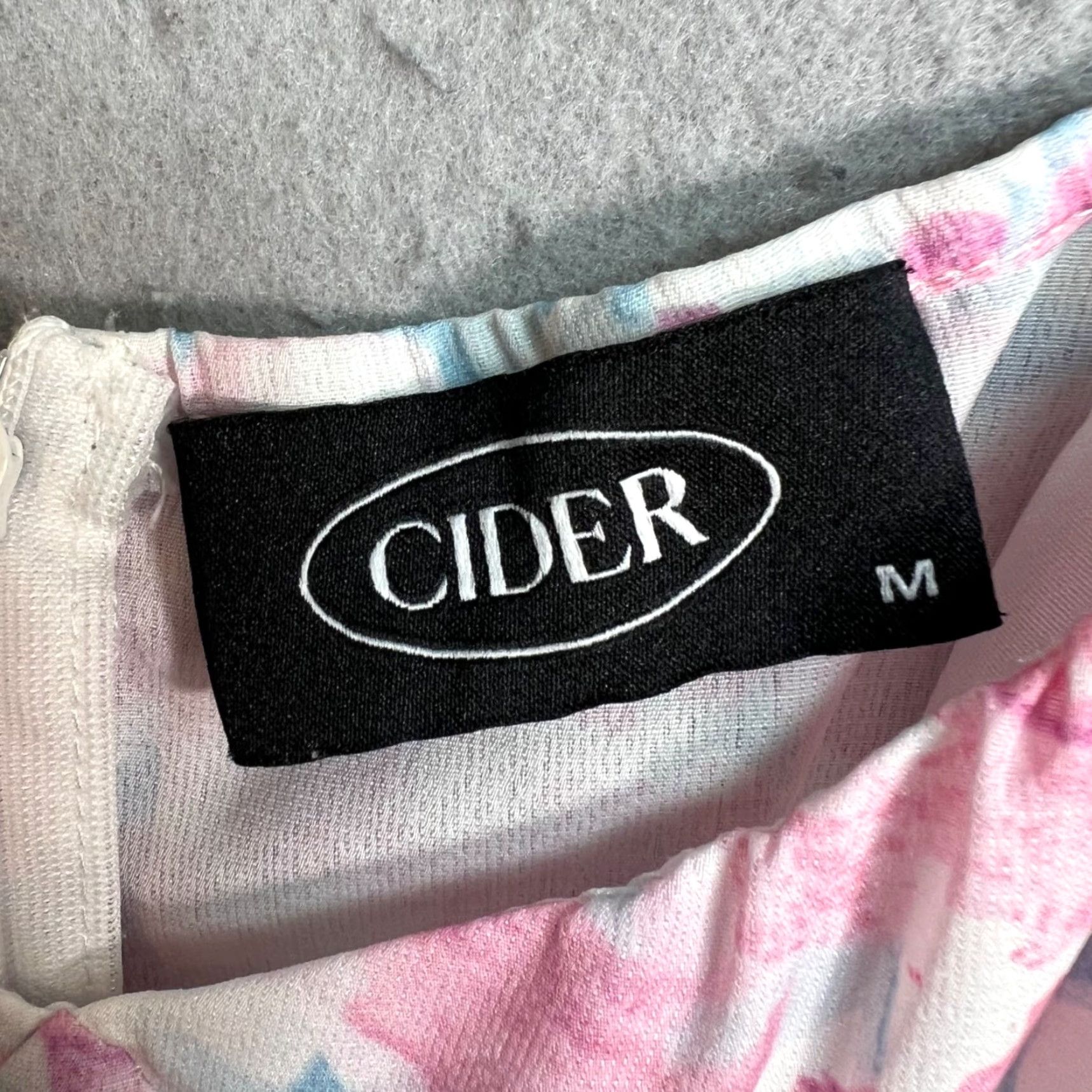 Cider Cider Women’s Pink Floral Short Dress With Puff Sleeves & Ruffle Hem - Mini Sundress, Polyester, Machine Washable, Size M, Casual Party/Cocktail Size 32" / US 10 / IT 46 - 3 Thumbnail