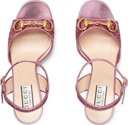 Gucci o1s1wg110425 Women's Sandals With Horsebit in Pink Size US 8.5 / IT 38.5 - 6 Thumbnail