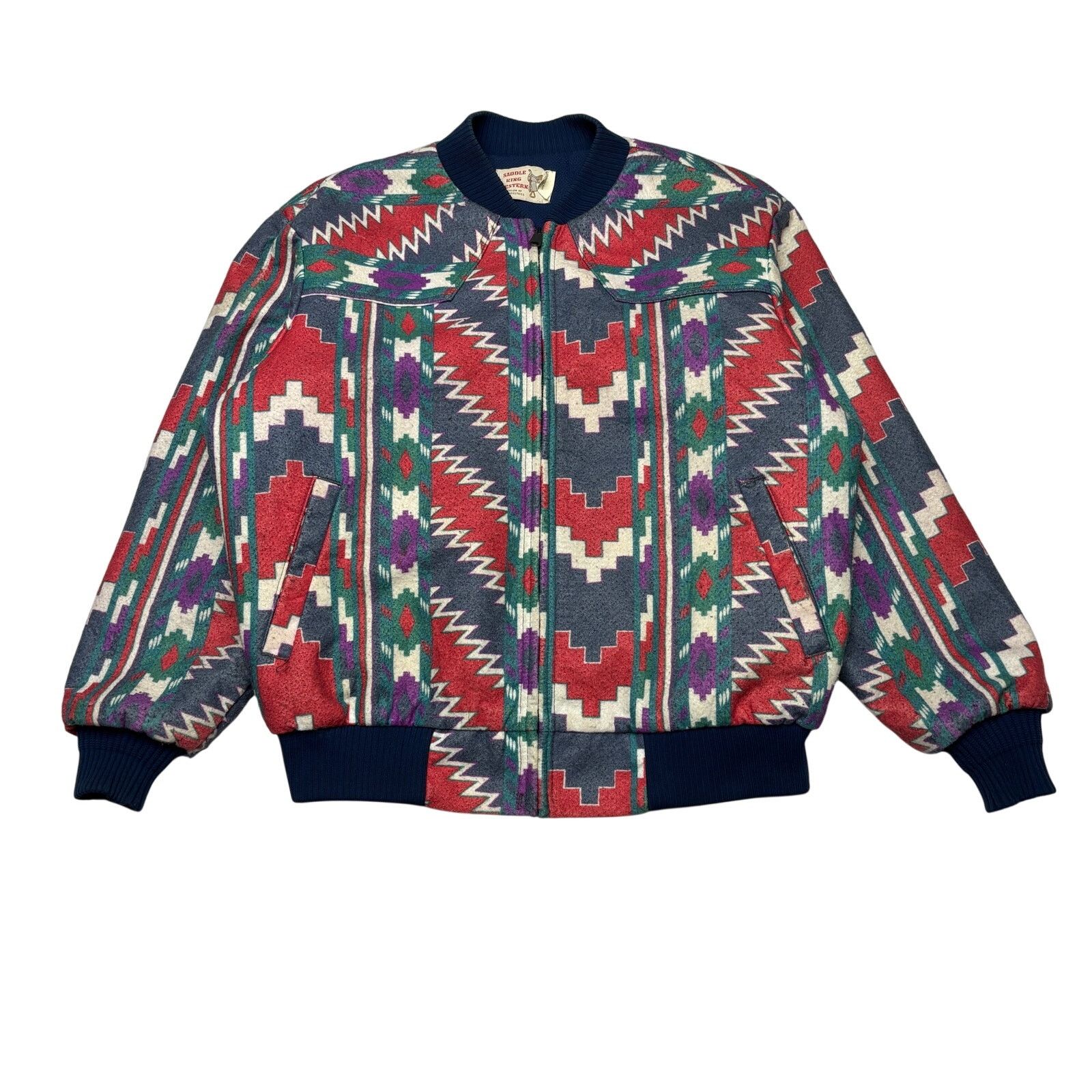 Vintage Vintage Saddle King Western Aztec Southwest Jacket Men's XL Size US XL / EU 56 / 4 - 1 Thumbnail