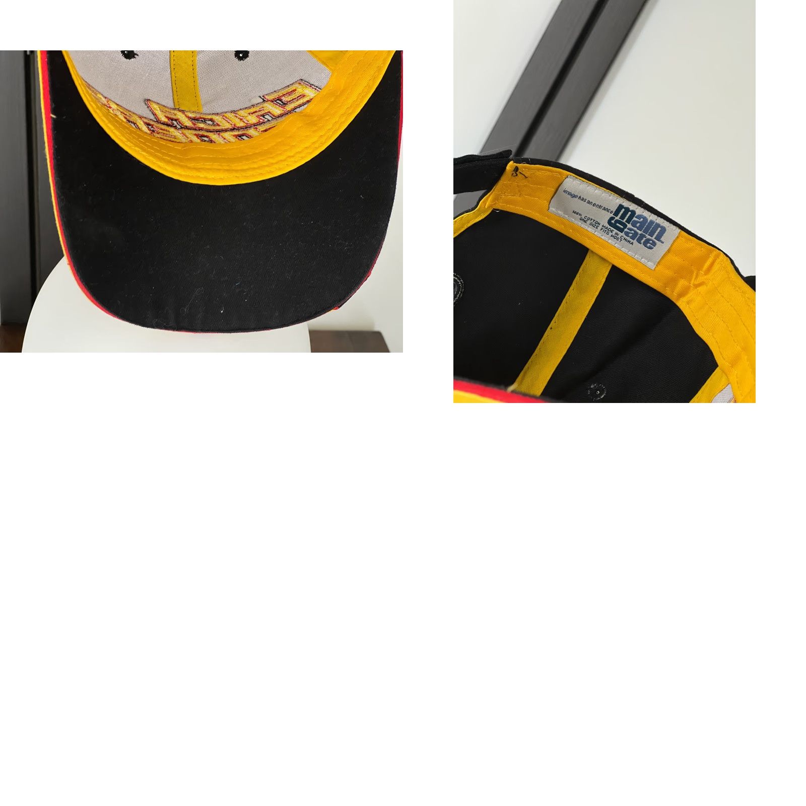 Vintage Main Gate Erica Enders Hat Cap Strap Back Adult One Size Black Yellow Flame NHRA Drag Race Size ONE SIZE - 8 Thumbnail