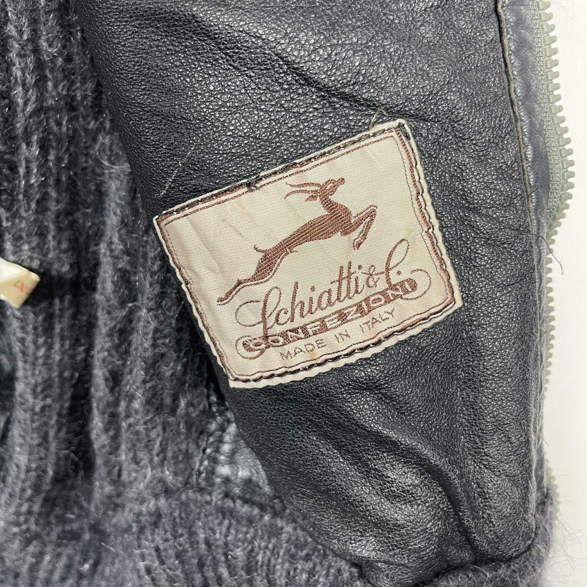 Vintage Vintage Schiatti & Co Torino Italy Shearling Leather Knit Size US L / EU 52-54 / 3 - 3 Thumbnail
