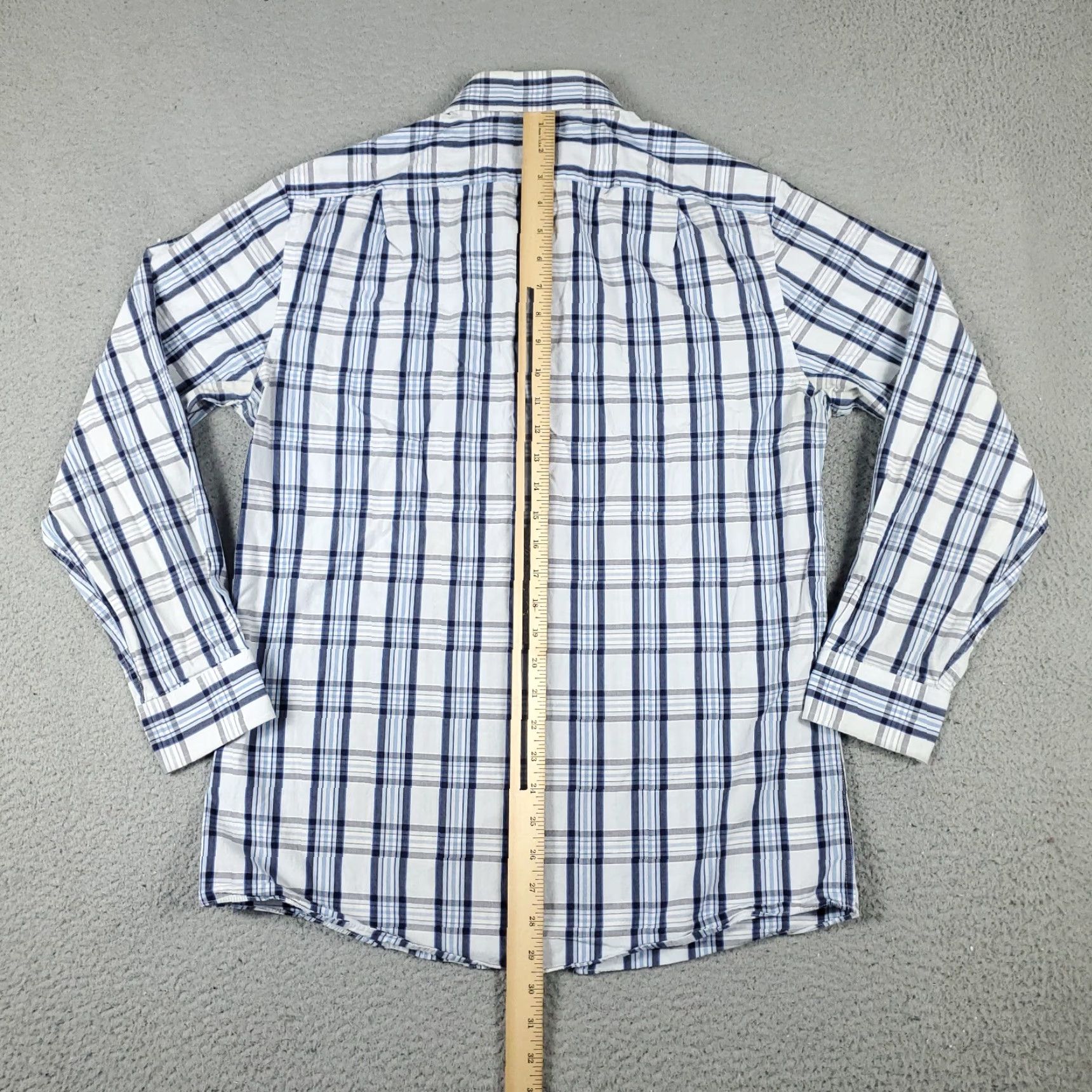 Tommy Hilfiger Tommy Hilfiger Shirt Mens 15.5 Blue Plaid Dress Button Up Long Sleeve Size 40R - 7 Thumbnail