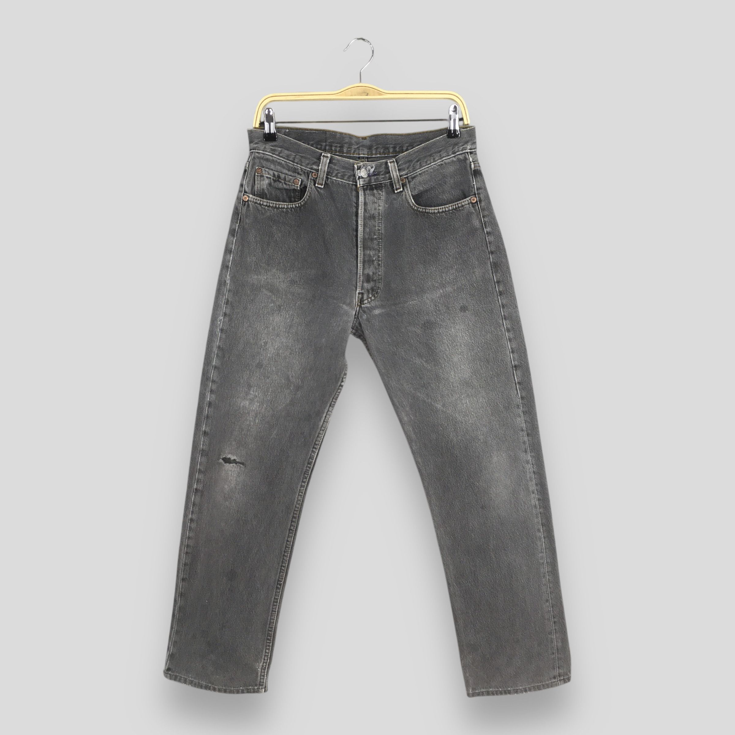 Size 30x28 Vintage 90s Levi's 501 Faded Black Jeans