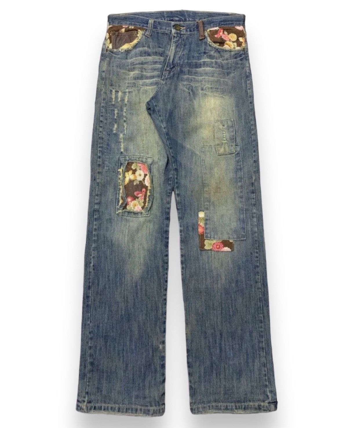 Hysteric Glamour Gumu Japan Boro Patchwork Mud Denim Jeans Size US 32 / EU 48 - 1 Thumbnail