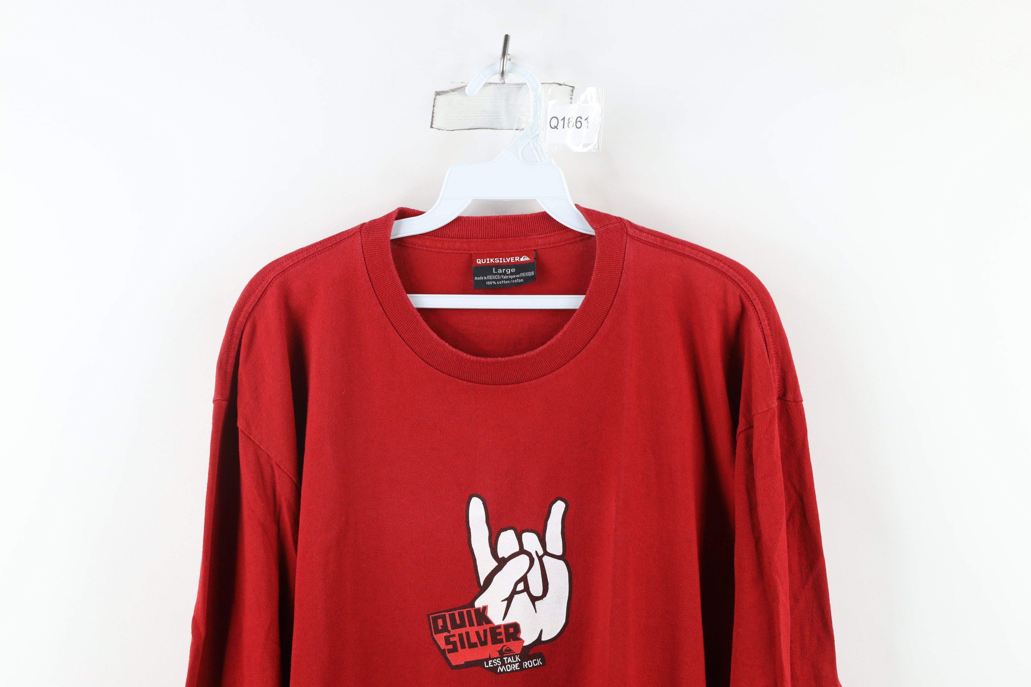 Quiksilver × Vintage Vintage 90s Quiksilver Surfing Less Talk More Rock T-Shirt Size US L / EU 52-54 / 3 - 2 Thumbnail