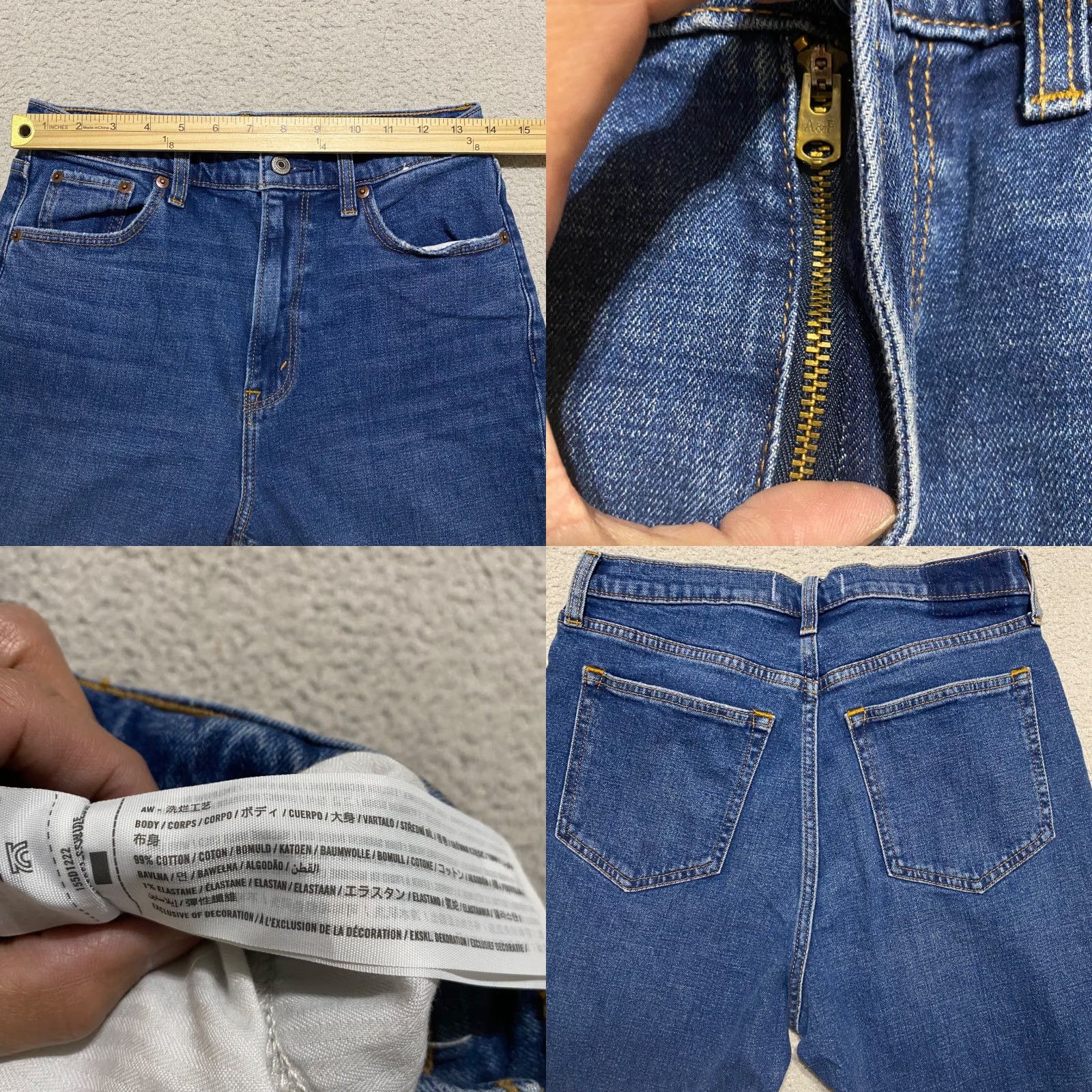 Abercrombie & Fitch Abercrombie & Fitch Jeans Womens 8 Blue Denim Straight High Rise Distressed Size 30" / US 8 / IT 44 - 8 Thumbnail