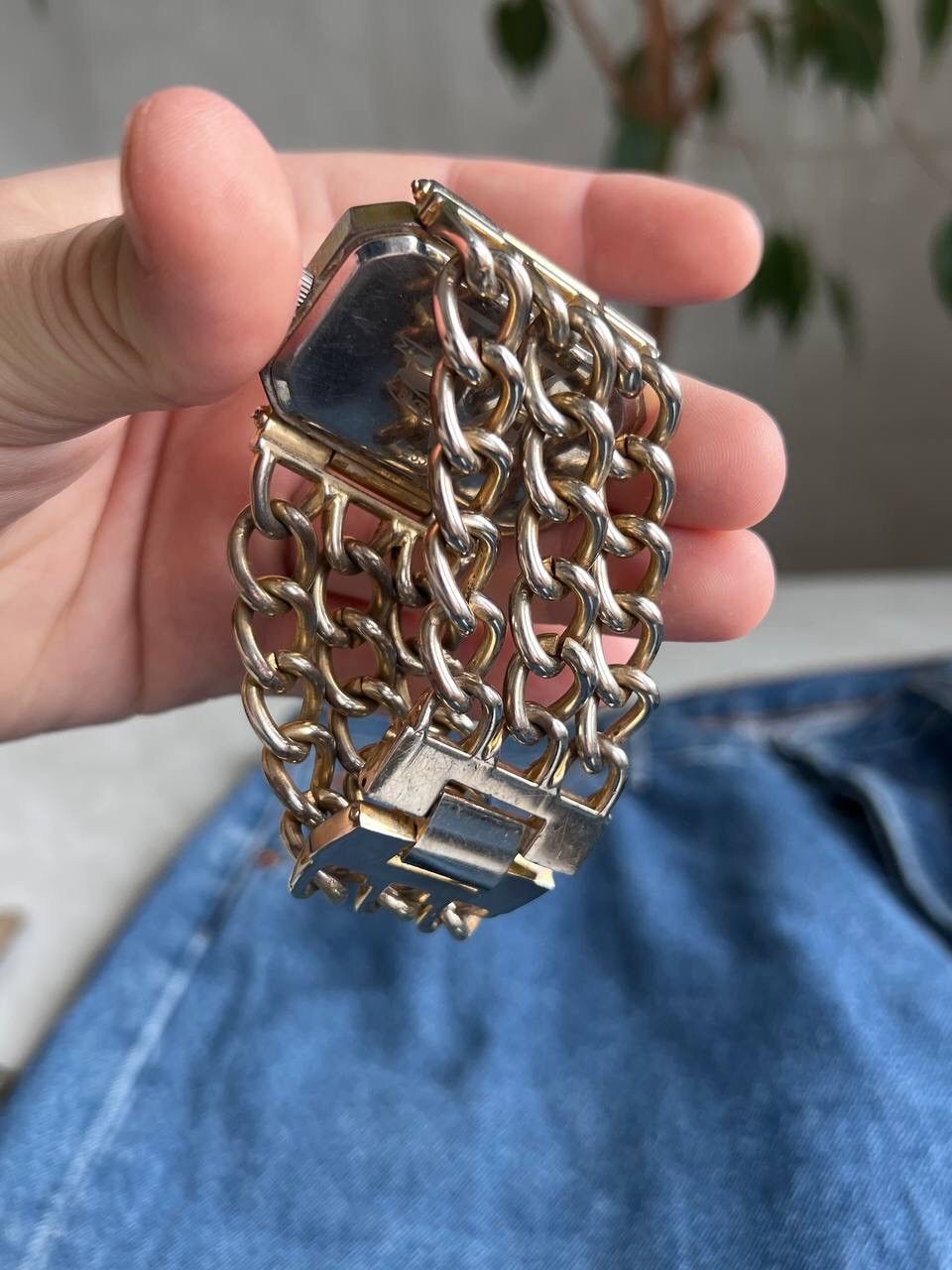 Japanese Brand × Vintage Vintage Japanese style Chain Metal futuristic Watch Bracelet Size ONE SIZE - 3 Thumbnail