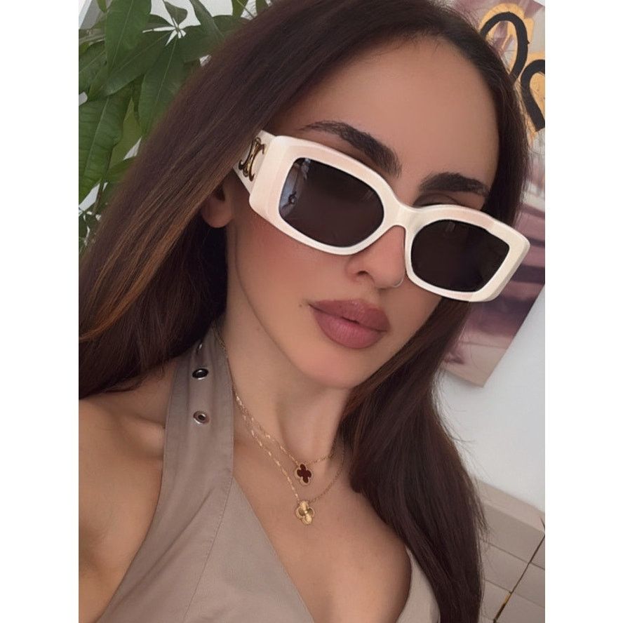 Celine NEW Celine CL40282U Triomphe XL White Gold Sunglasses Size ONE SIZE - 1 Thumbnail