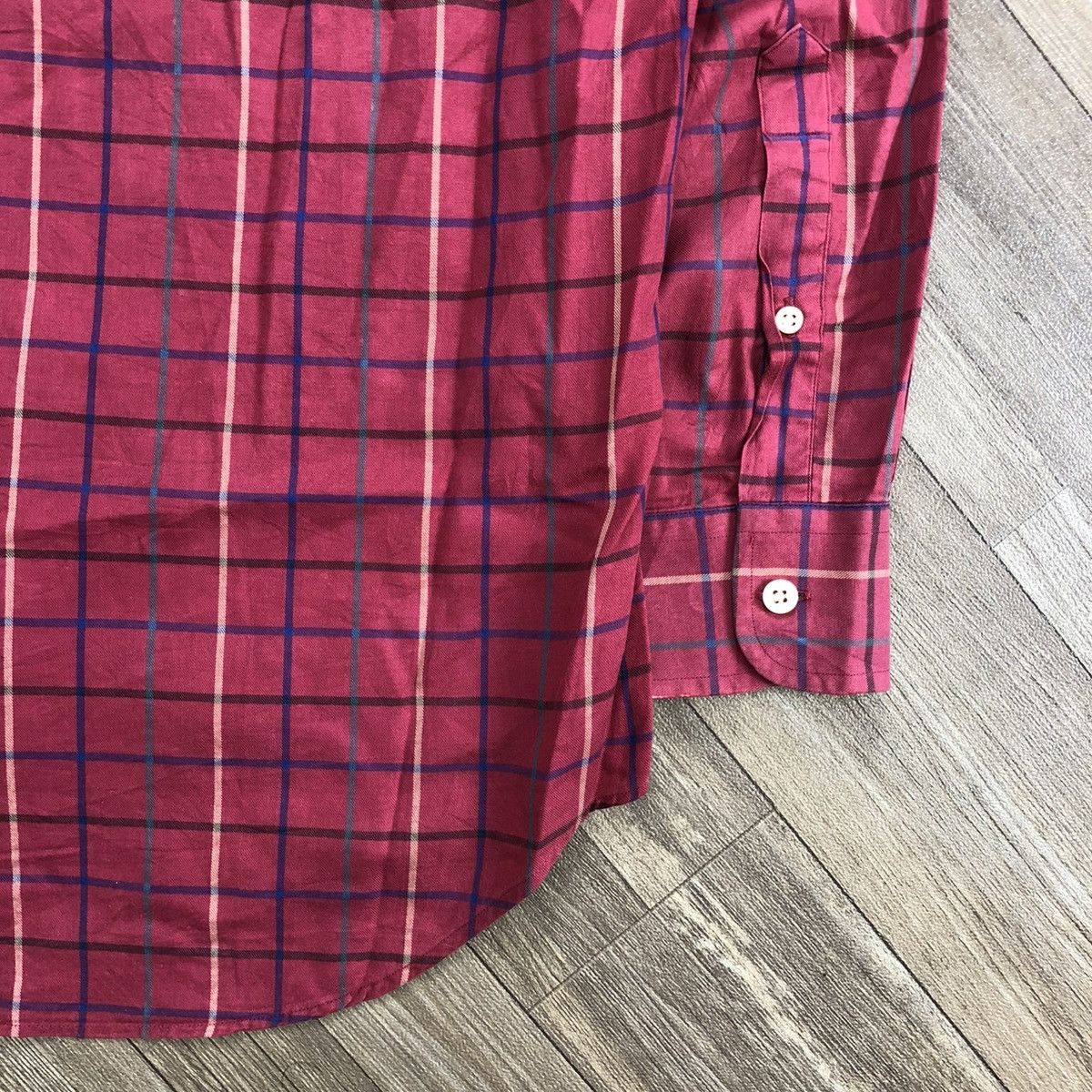 Burberry × Burberry Prorsum × Vintage 🇺🇸 1990s Burberrys Nova Check Iconic Designer Red Longs Shirt Size US M / EU 48-50 / 2 - 12 Thumbnail