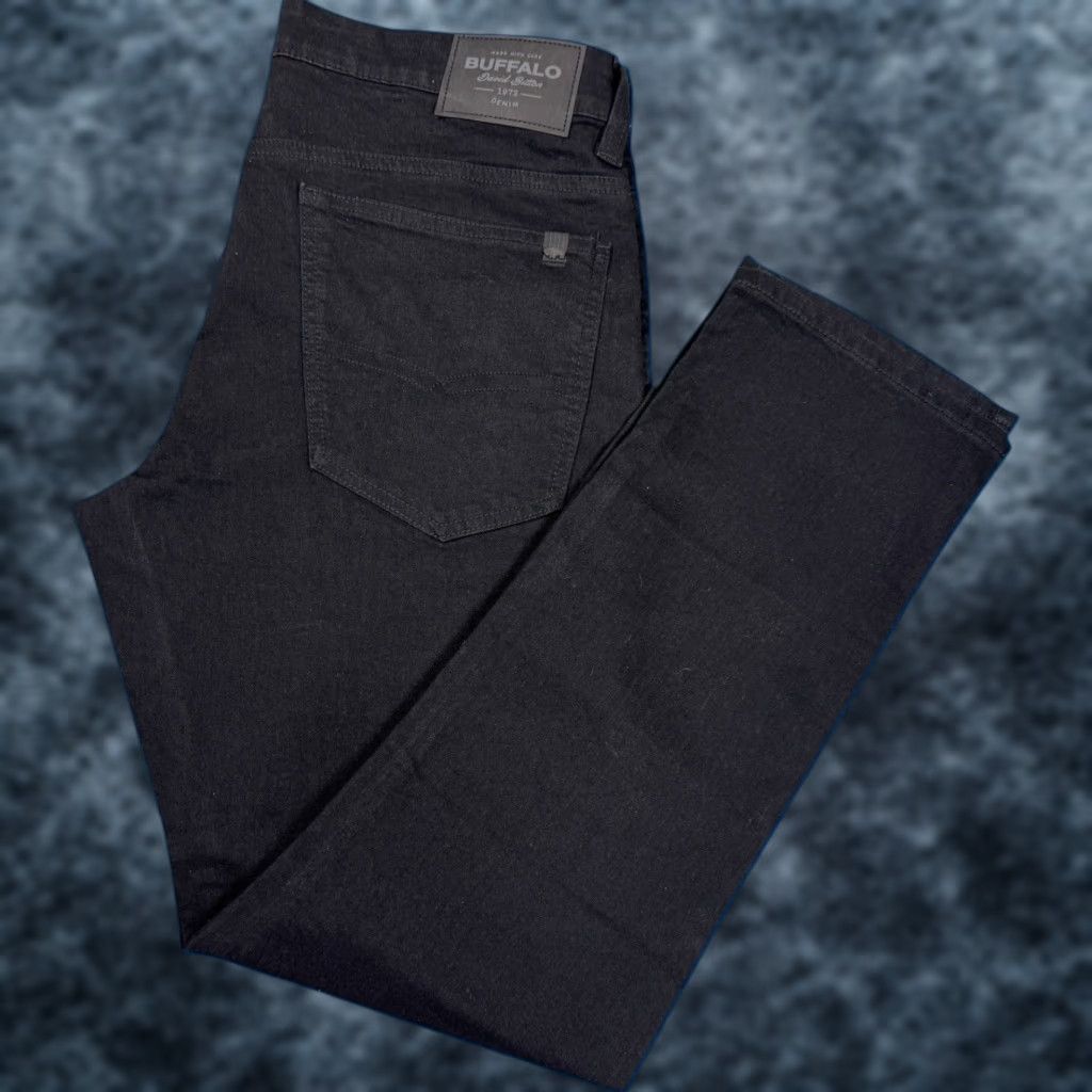 Buffalo David Bitton Jeans Mens Size 34x30 Ash Slim Stretch Black Denim