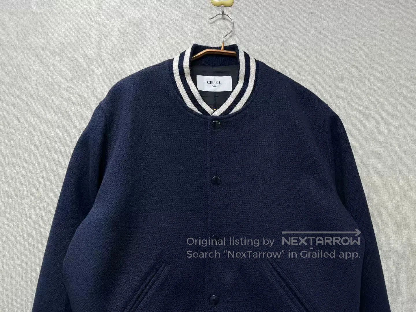 Celine CELINE Dark Blue Back Letter Baseball Jacket. Size US M / EU 48-50 / 2 - 5 Thumbnail