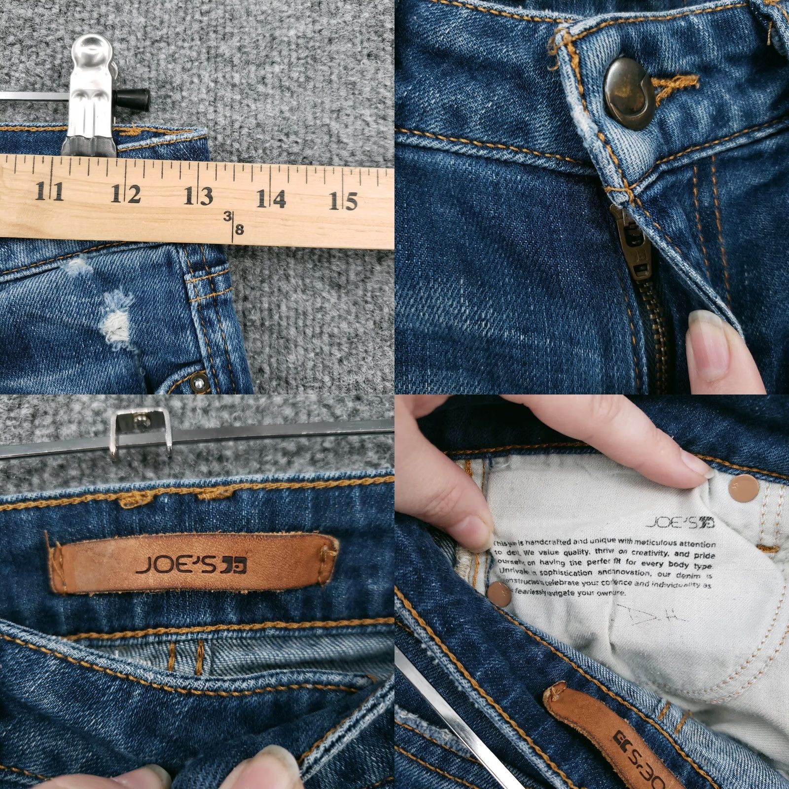 Vintage Joe's Jeans Womens Skinny Crop Jeans Blue 26 Mid Rise Cuffed Ripped Denim Size 26" / US 2 / IT 38 - 8 Thumbnail