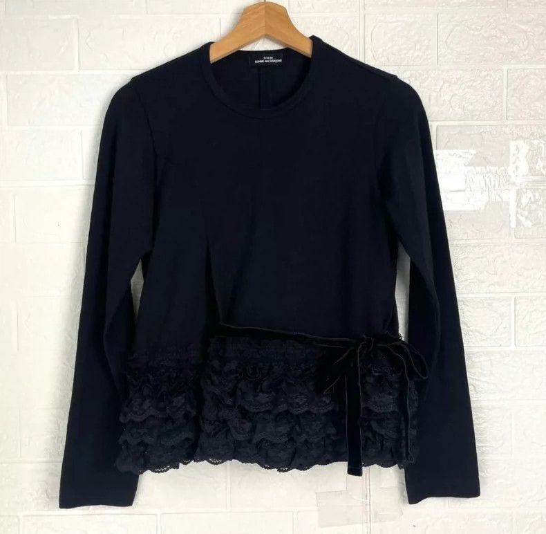 Comme des Garcons COMME des GARÇONS Tricot Lace Trim Top - dmc Size US M / EU 48-50 / 2 - 1 Thumbnail