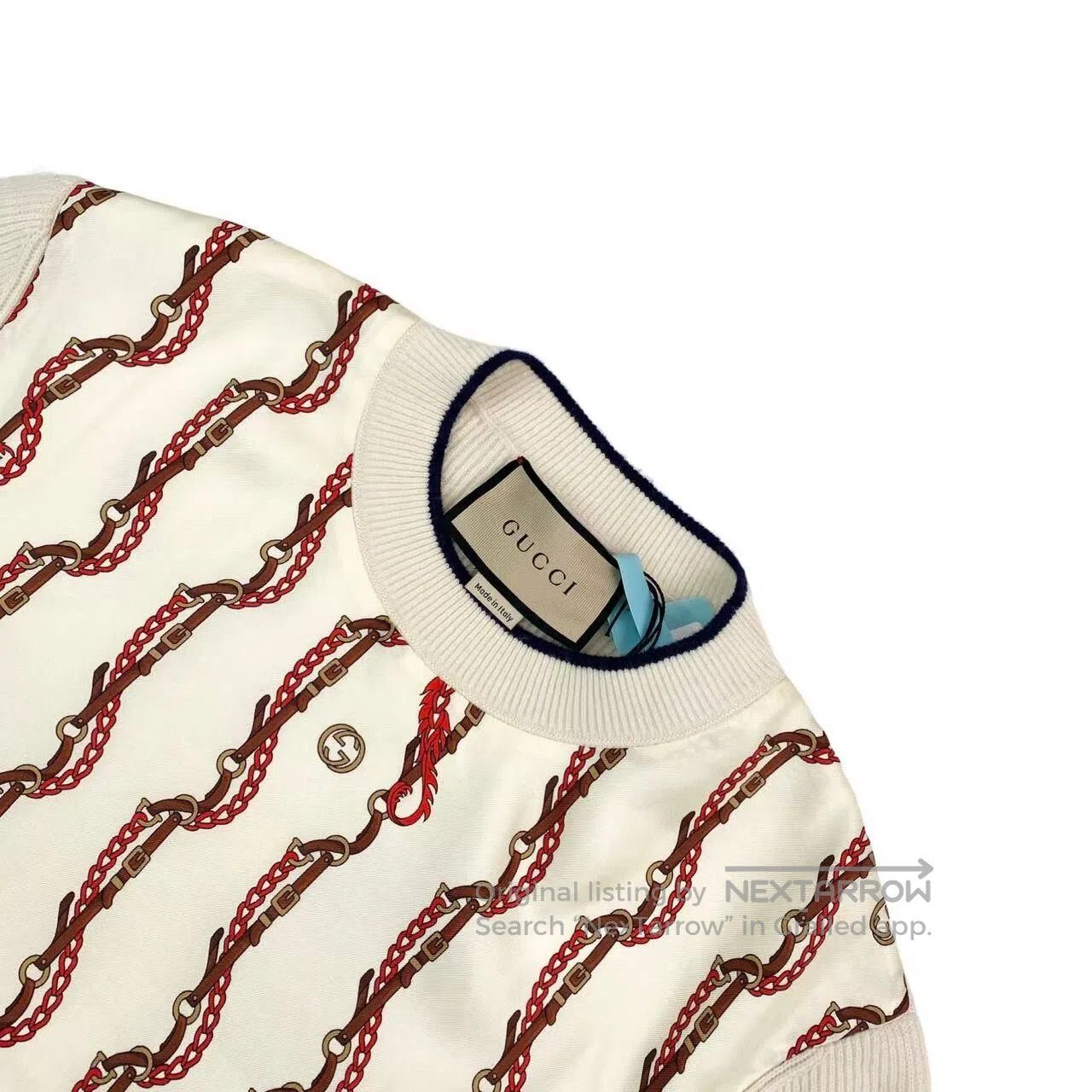 Gucci Guicci 24ss logo patchwork knit short-sleeve| Size M / US 6-8 / IT 42-44 - 3 Thumbnail