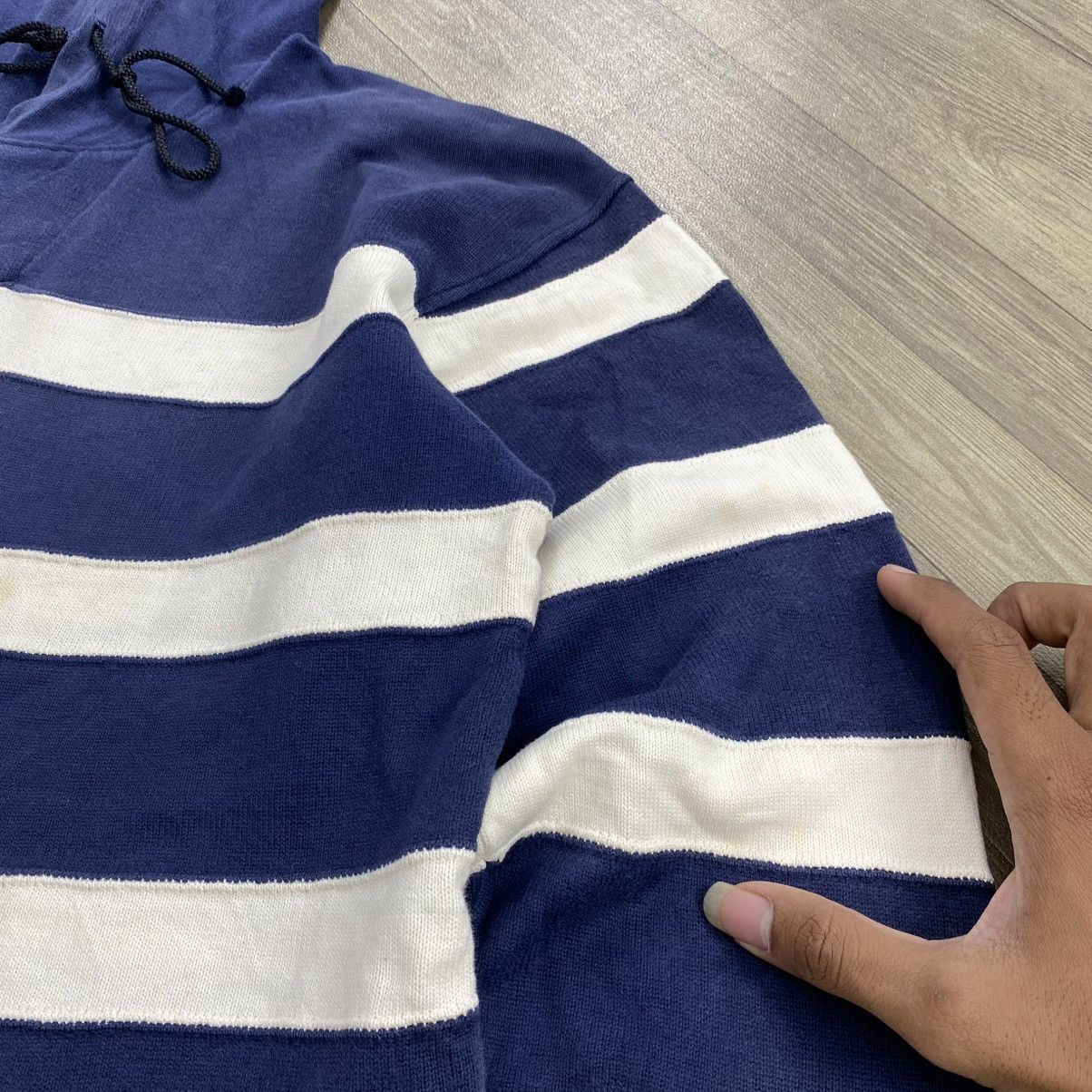 Issey Miyake 1990s Issey Miyake Im Product Studio Striped Hoodie Designer Size US M / EU 48-50 / 2 - 8 Thumbnail
