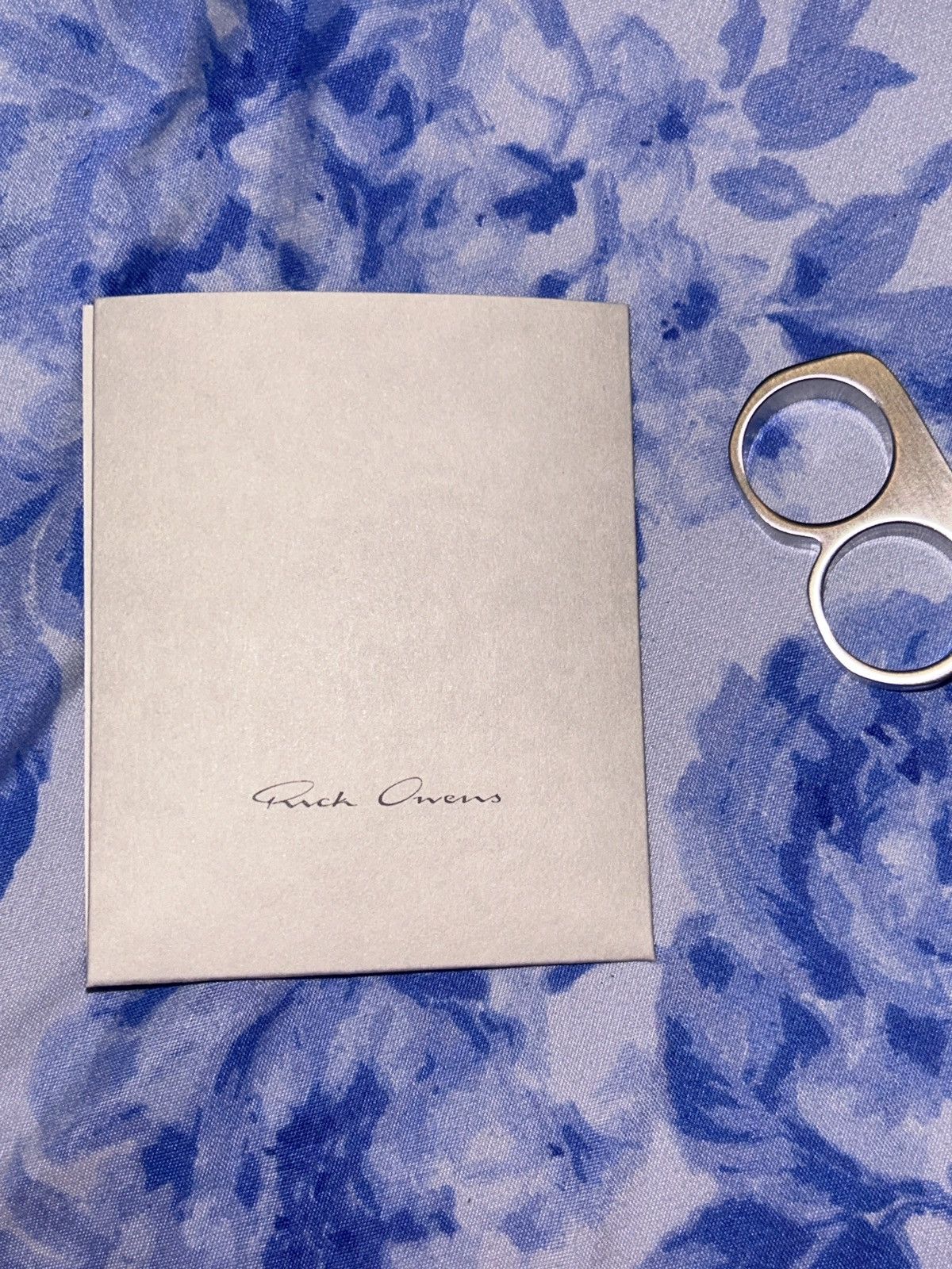 Rick Owens Silver Double Grill Ring