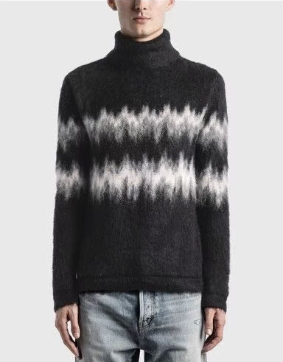 Saint Laurent Paris Saint Laurent 20FW Turtleneck Mohair Lightning Bolt Sweater Size US M / EU 48-50 / 2 - 6 Thumbnail