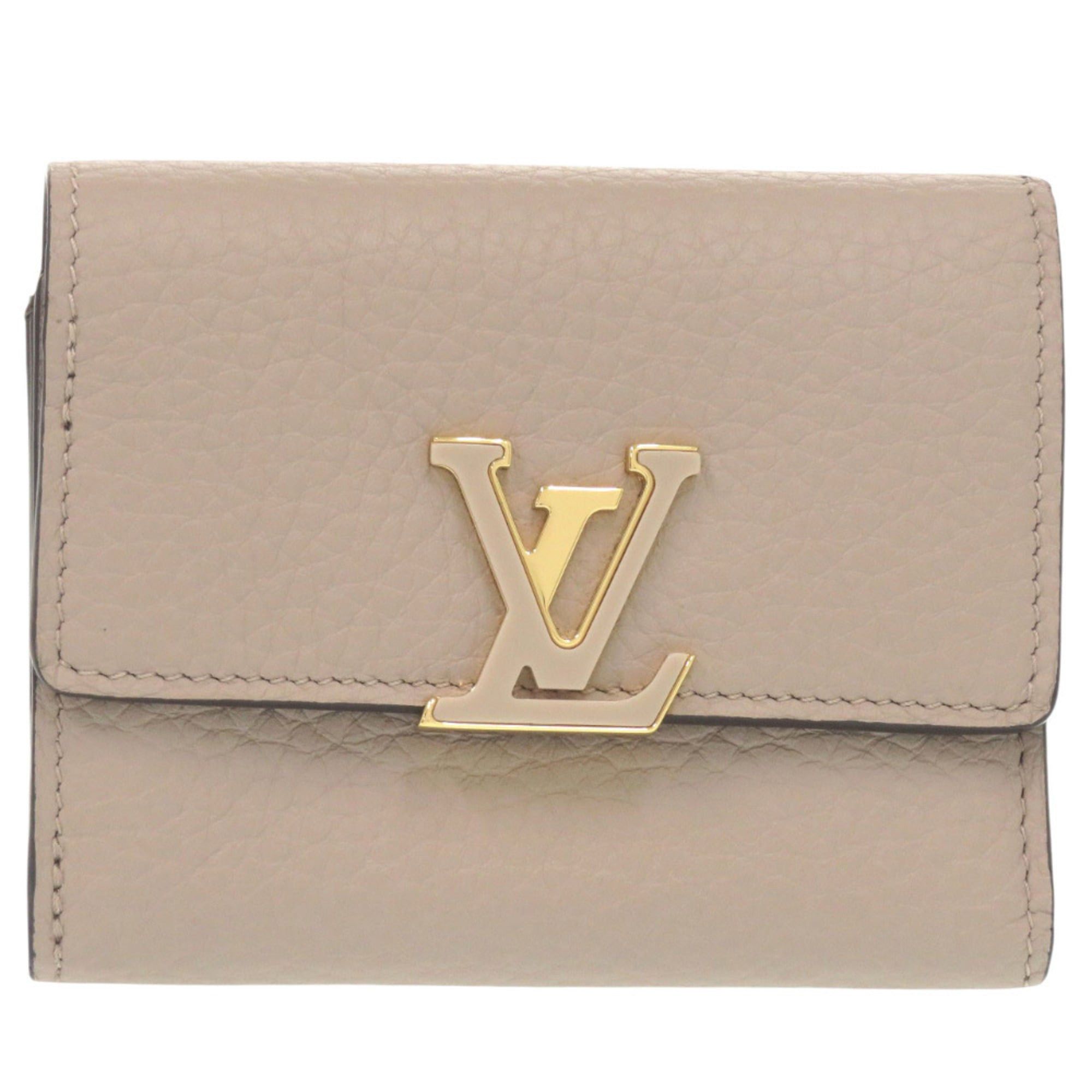 Louis Vuitton Like new Louis Vuitton Portefeuille Capucines Compact M62159 Tri-fold Wallet in Beige Taurillon Leather with Gold Hardware and IC Chip, LV 1329 Size ONE SIZE - 1 Thumbnail