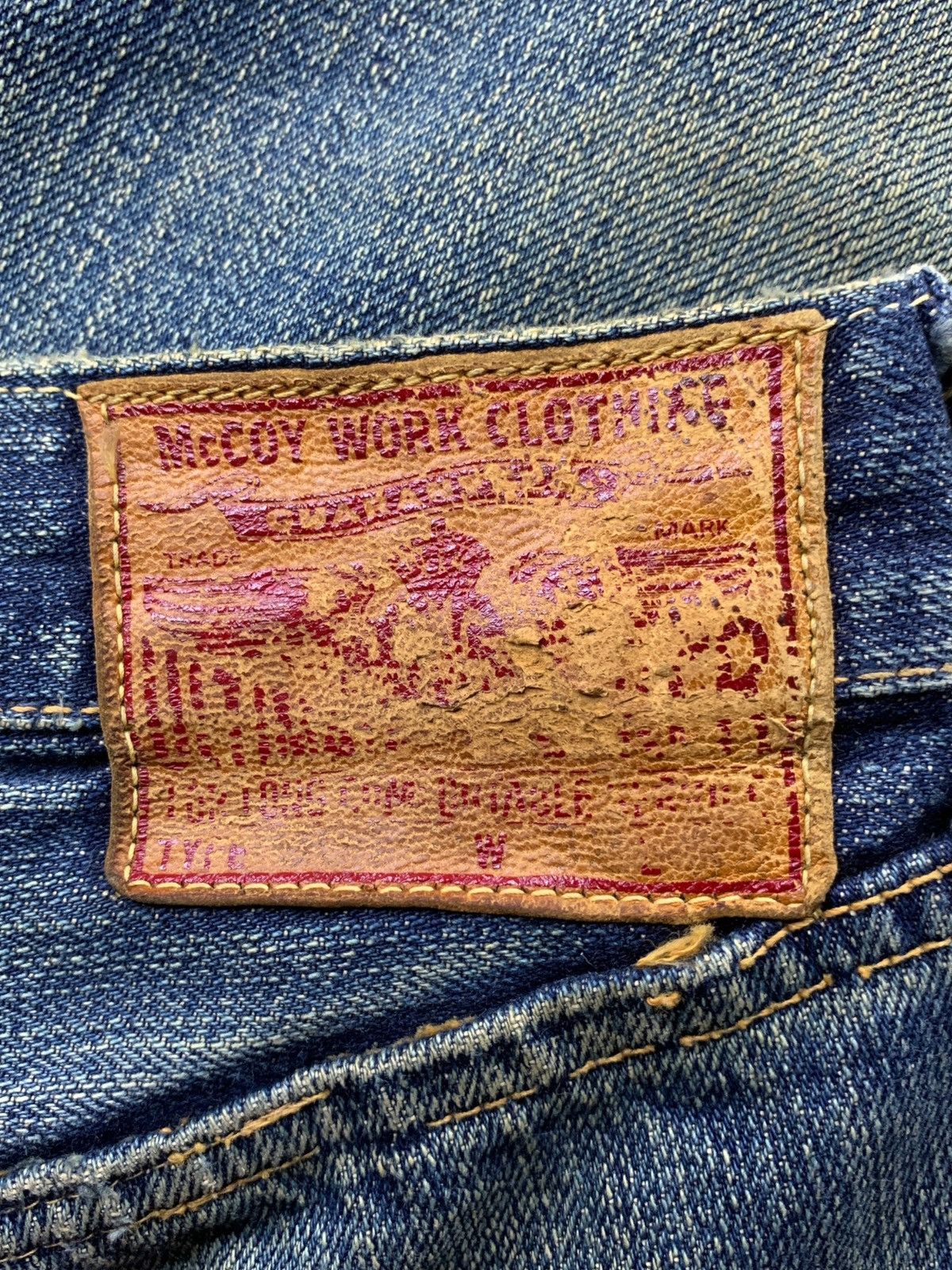 Japanese Brand × The Real McCoy's Vintage Mc Coy Selvedge Mud Wash Distressed Baggy Jeans Size US 31 - 11 Thumbnail