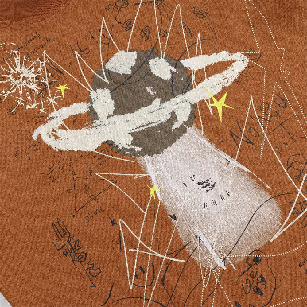 Japanese Brand Loose-Fit Casual Hip-Hop Spaceship Graffiti T-Shirt Size US M / EU 48-50 / 2 - 4 Thumbnail