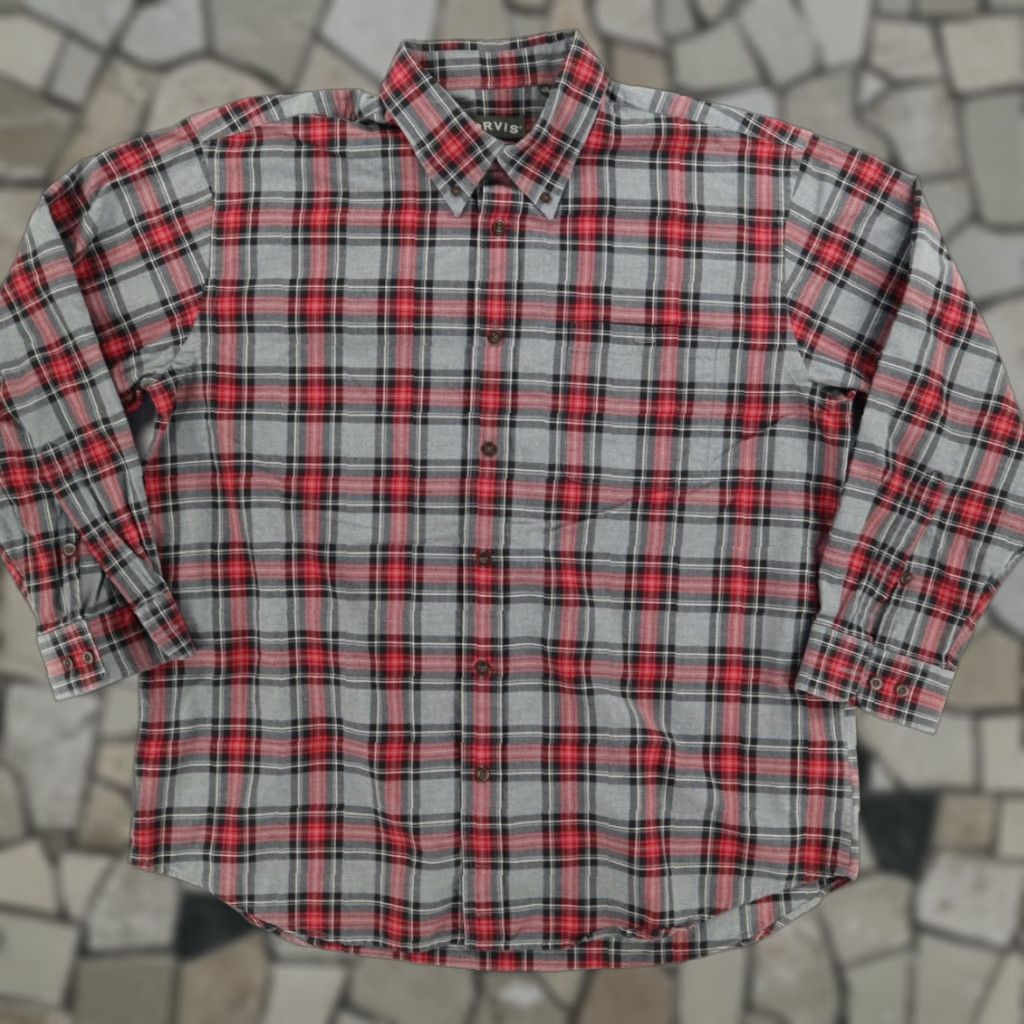Orvis Orvis Signature Twill Plaid Long Sleeve Button Down Shirt Gray Men's 2XL Size US XXL / EU 58 / 5 - 1 Thumbnail