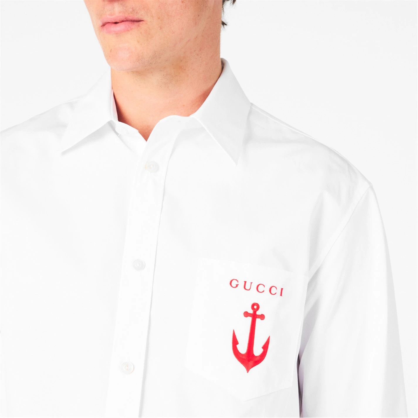 Gucci o1g2r1mq0426 Long Sleeve Tailored Fit Shirt in White Size US XL / EU 56 / 4 - 5 Thumbnail
