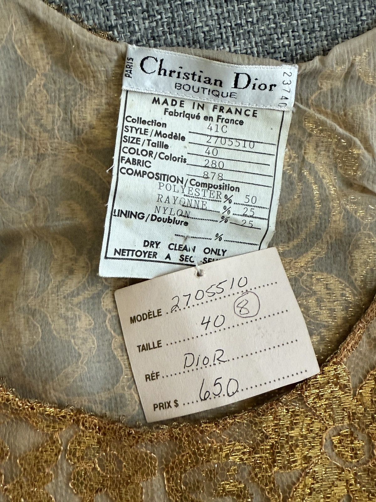 Dior Christian Dior blouse, Fall 1994/1995, size 40/8, golden Size S / US 4 / IT 40 - 9 Thumbnail