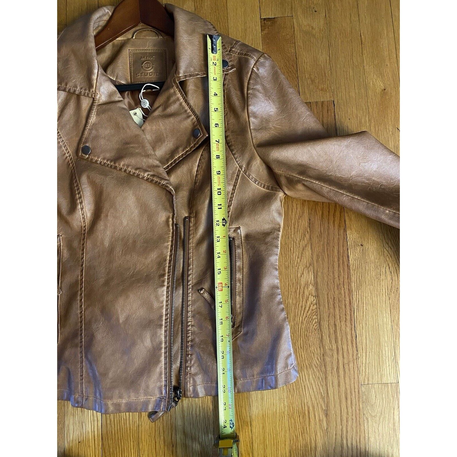 Other Max Studio Cognac Brn Faux Leather Moto Jkt Asymmetrical med Size M / US 6-8 / IT 42-44 - 10 Thumbnail