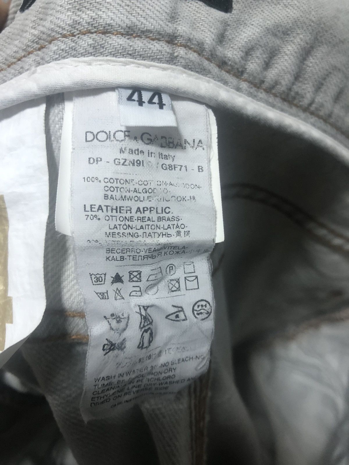 Dolce & Gabbana Vintage DOLCE & GABBANA Denim Pants Distressed Metal Logo Size US 31 - 13 Thumbnail