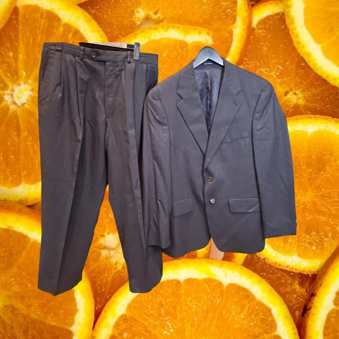 Chaps Chaps Navy Pinstripe 2 Piece Suit 100% Wool Size 38R Size 38R - 1 Thumbnail