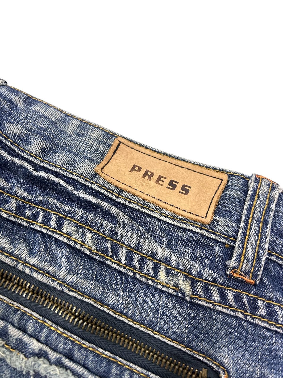 Japanese Brand × Vintage Vintage PRESS Japanese Denim Faded Distressed Jeans Size US 30 / EU 46 - 9 Thumbnail