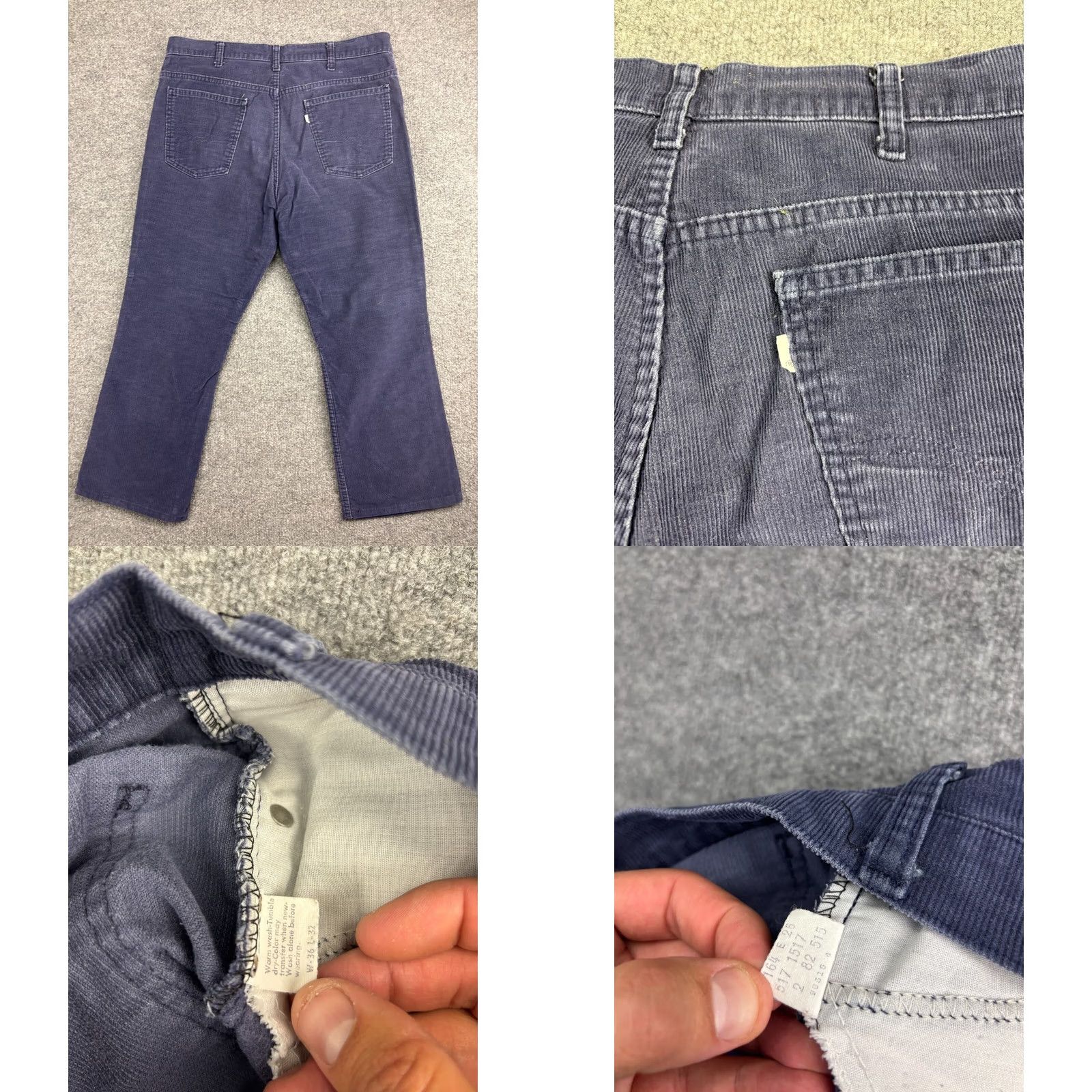 Levi's VINTAGE Levi's Corduroy Pants Men's W36 x L26 Blue Bootcut White Tab 80s Jeans Men Size US 36 / EU 52 - 8 Thumbnail