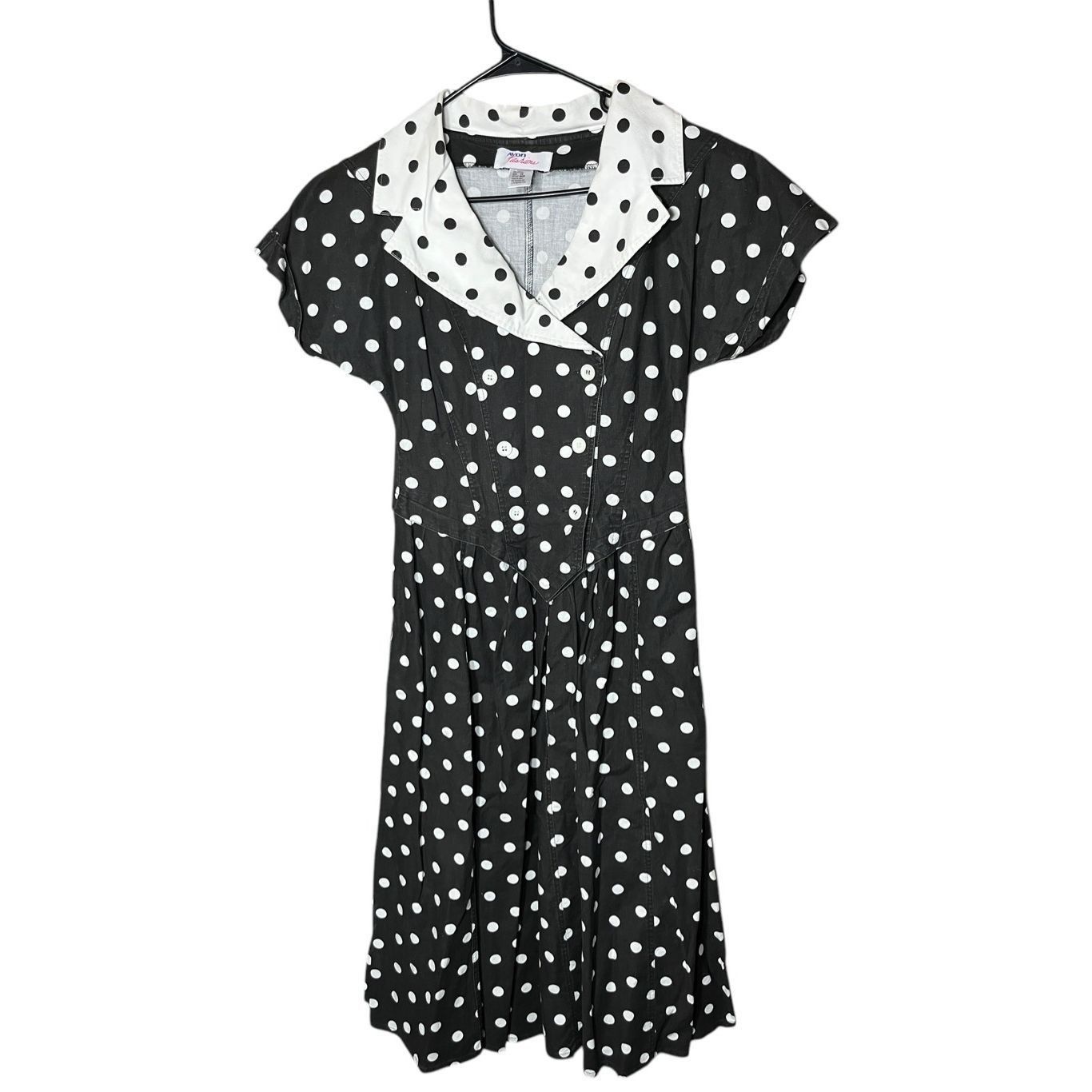 Other Avon Fashions black white polka dot midi dress 1980s Size 7/ Size M / US 6-8 / IT 42-44 - 1 Thumbnail