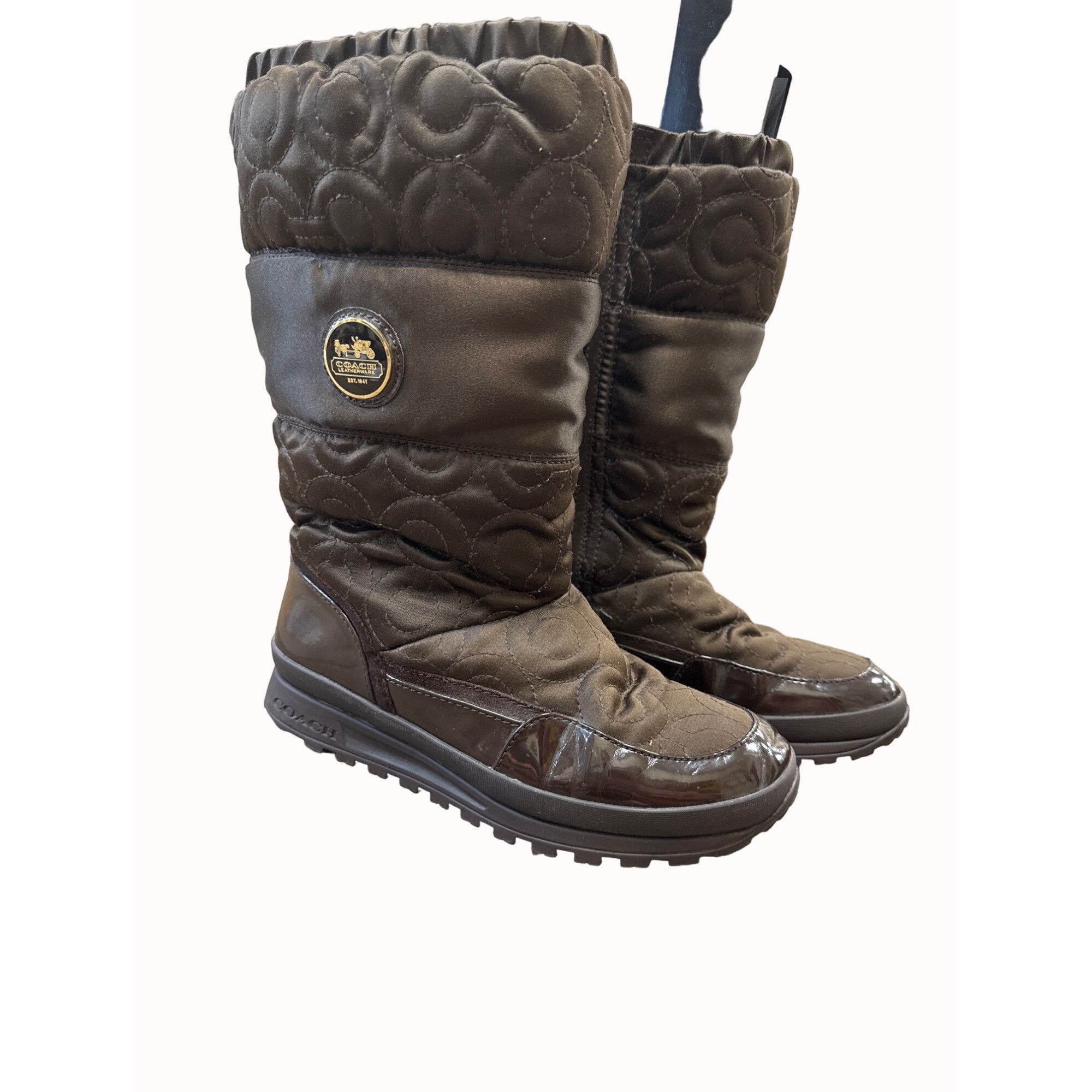Coach Coach Sinature women’s brown quilted nylon snow boots 7B SKU Size US 7 / IT 37 - 1 Thumbnail