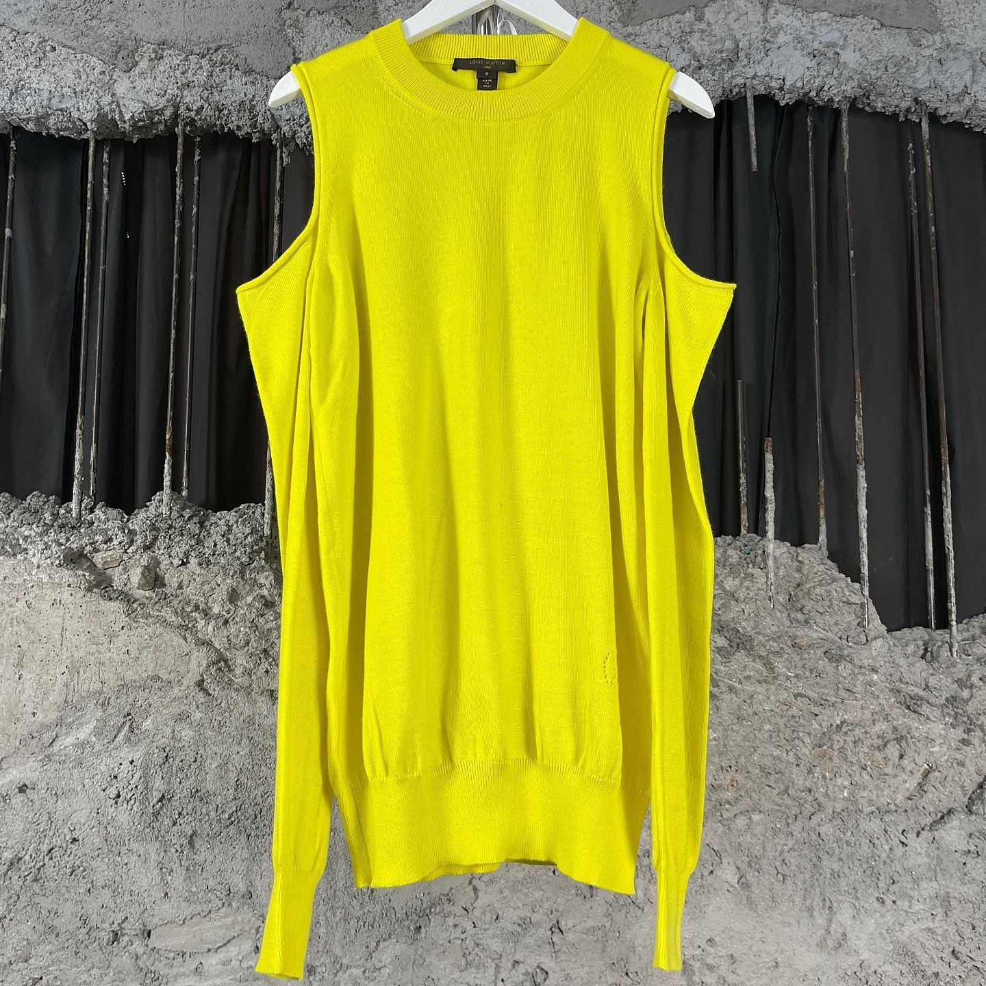 Louis Vuitton Louis Vuitton Yellow Cold Shoulder Knit Sweater Size S Size S / US 4 / IT 40 - 1 Thumbnail