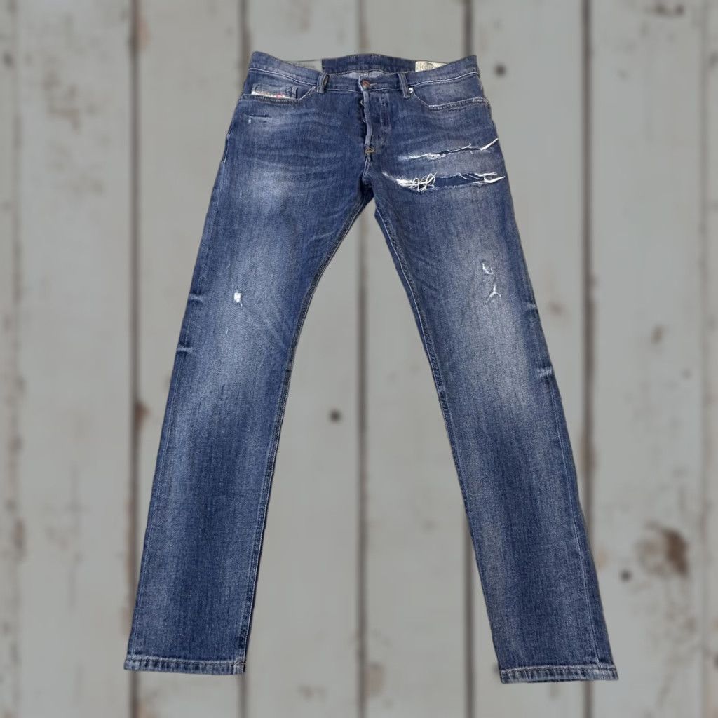 Diesel Diesel Tepphar-X Jeans Mens 32x31 Blue Slim Carrot Distress Button Fly Authntic Jeans Size US 32 / EU 48 - 1 Thumbnail