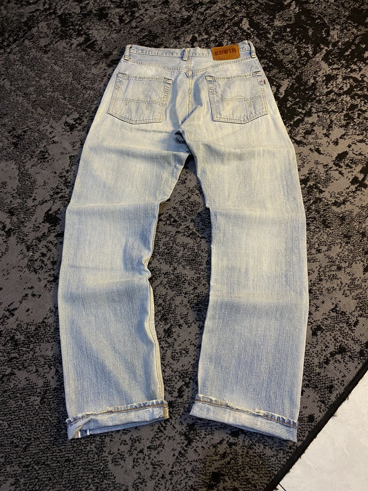 Edwin Vtg Edwin 505z Selvedge Sky Blue Faded Jeans 🔥 Size US 31 - 3 Thumbnail