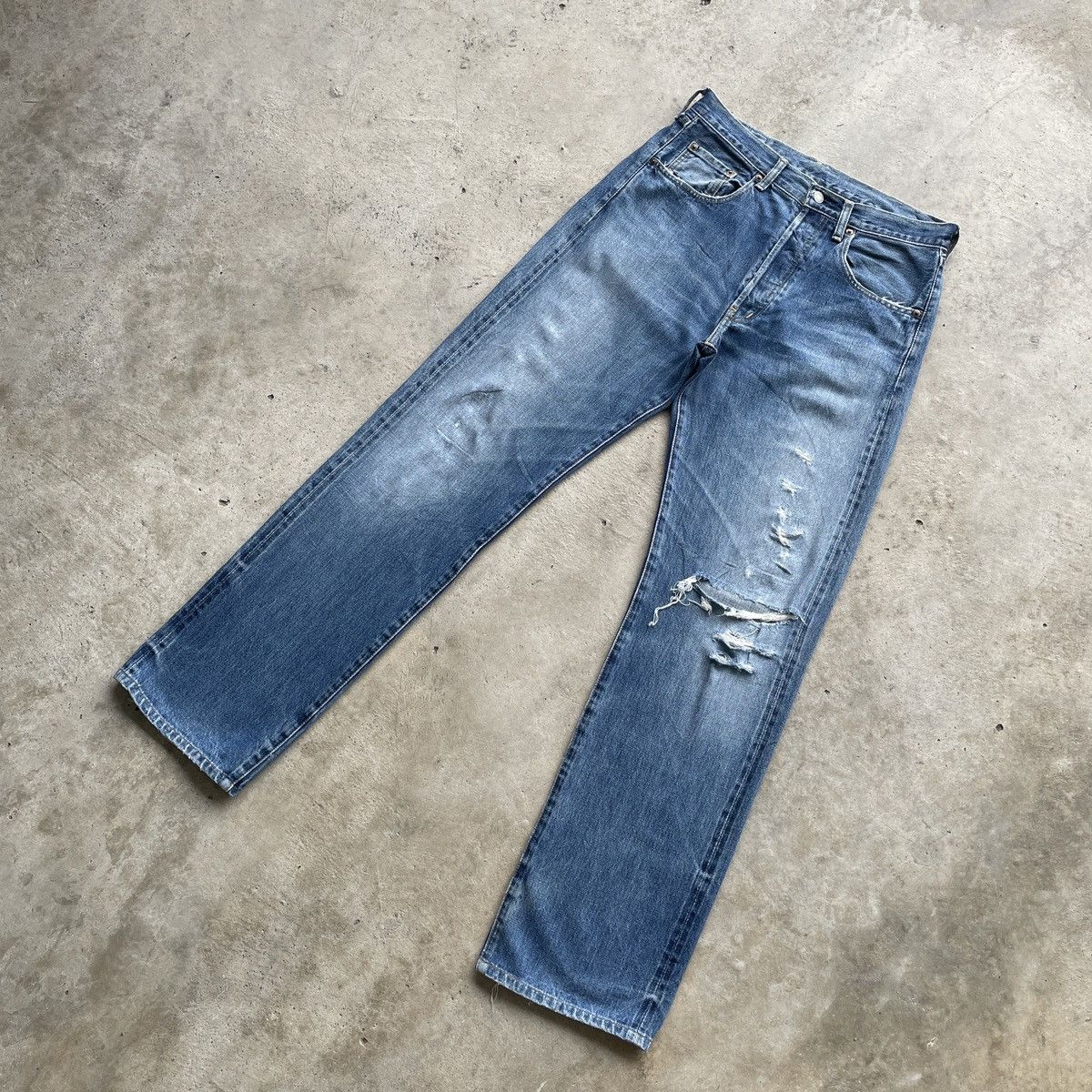 Levi's Vintage Clothing W32💥 Levis 503 Big E Vintage Distressed Jeans Faded Pants Size US 32 / EU 48 - 2 Thumbnail