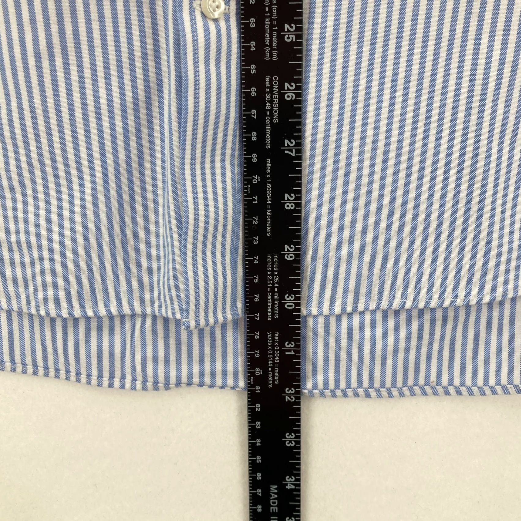Stafford Stafford Coolmax Shirt Mens 2XL Blue Striped Button Down Long Sleeve Work Dress Shirt Size US XXL / EU 58 / 5 - 6 Thumbnail