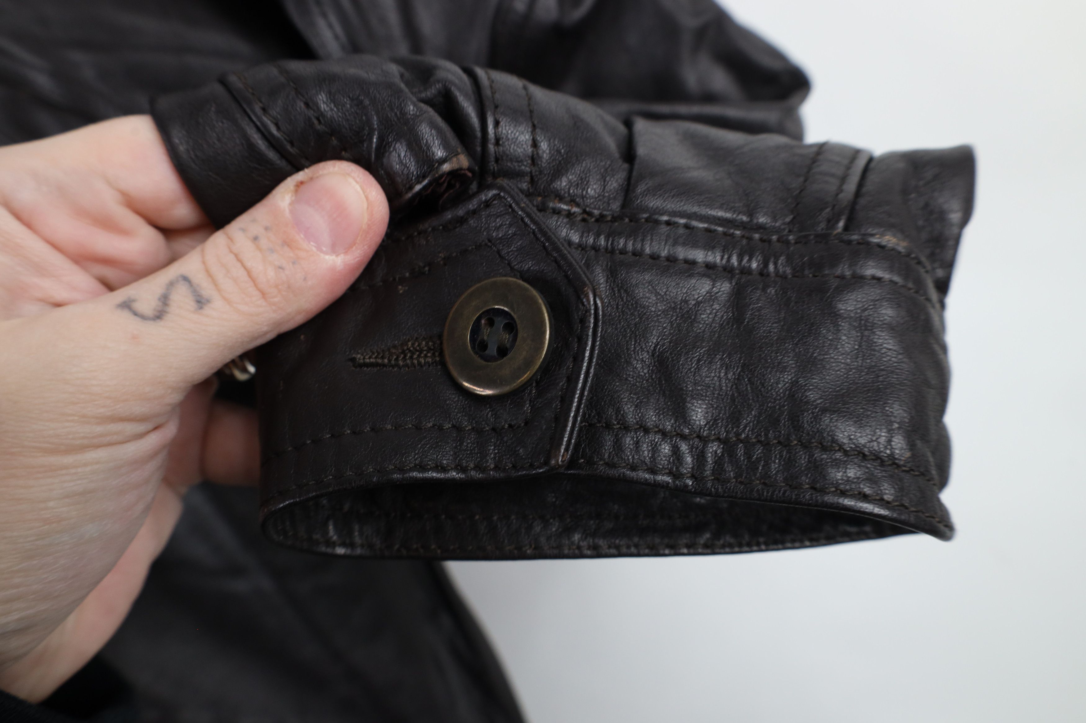 Vintage Vintage 90s Streetwear Leather Flight Bomber Jacket Brown Size US XL / EU 56 / 4 - 8 Thumbnail