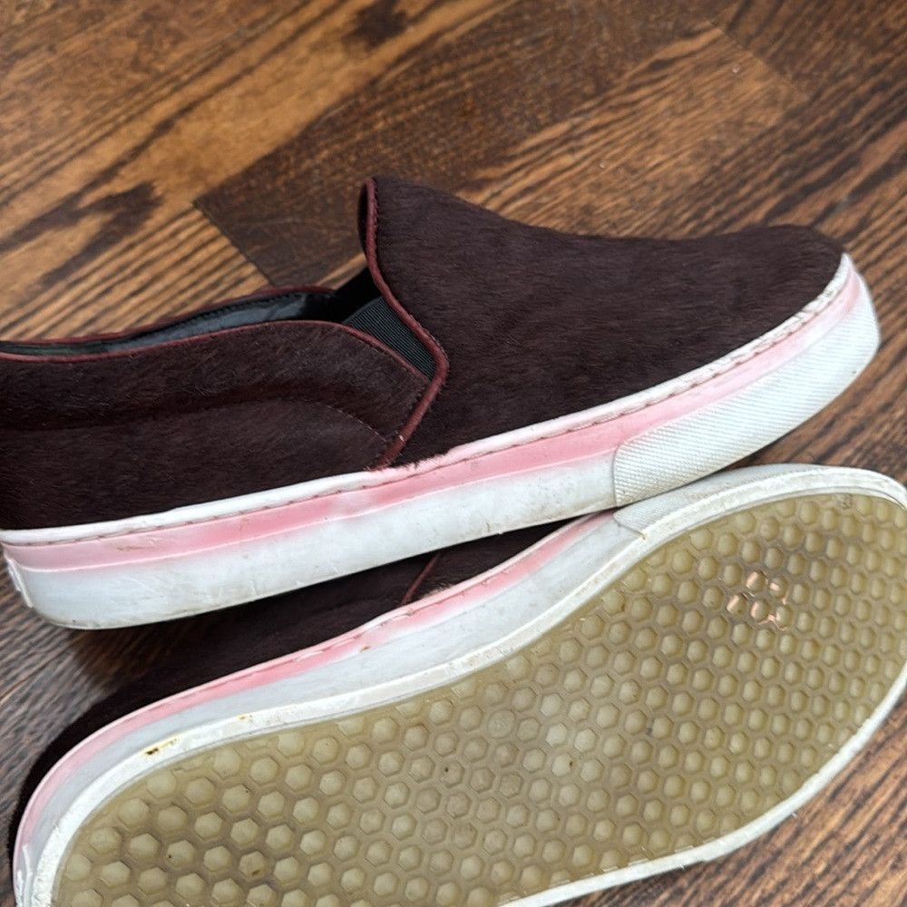 SCHUTZ Schutz dark chocolate ponyhair slip on sneakers. Pink washe Size US 8 / IT 38 - 8 Thumbnail