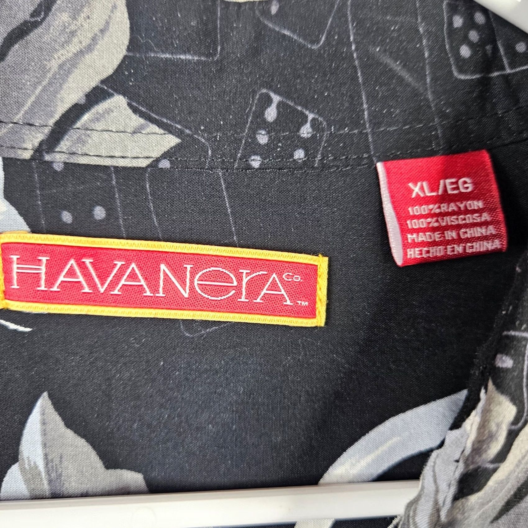 X-LARGE HAVANEYA Hawaiian Ablack Button Up Shirt black Flower Men’s Size XL Size US XL / EU 56 / 4 - 5 Thumbnail