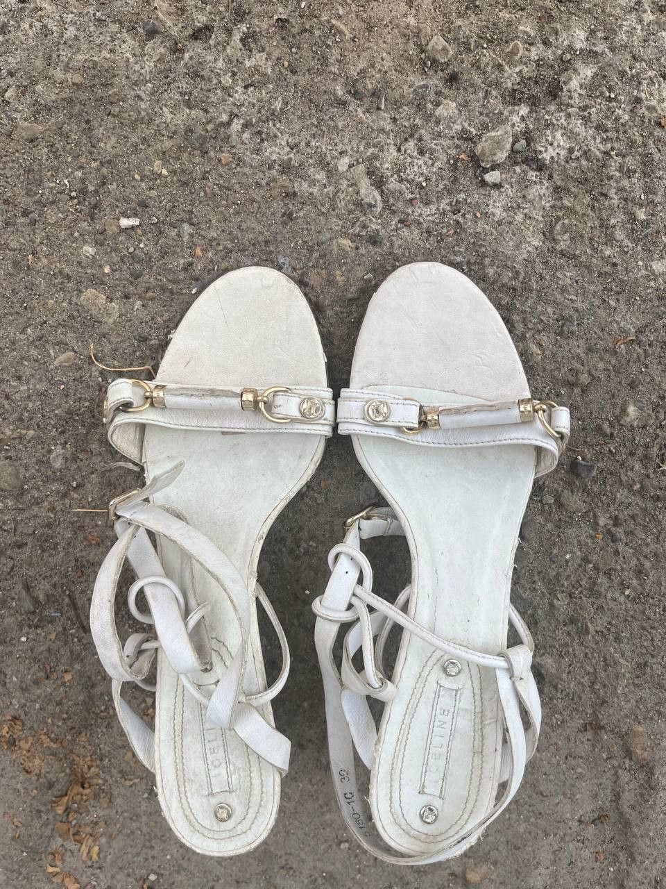 Celine Vintage Celine Leather Faded Sandals Heels Size US 9 / IT 39 - 4 Thumbnail