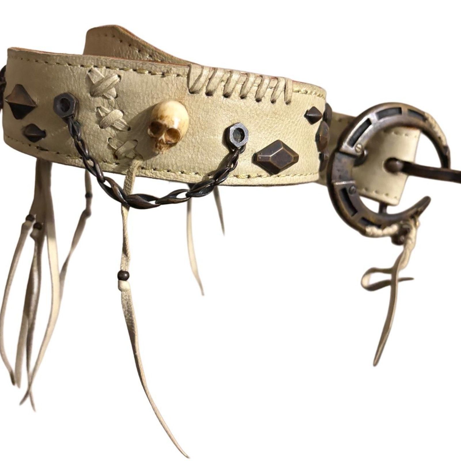 14th Addiction 14th Addiction Ivory Raider Belt Size 32 - 2 Thumbnail