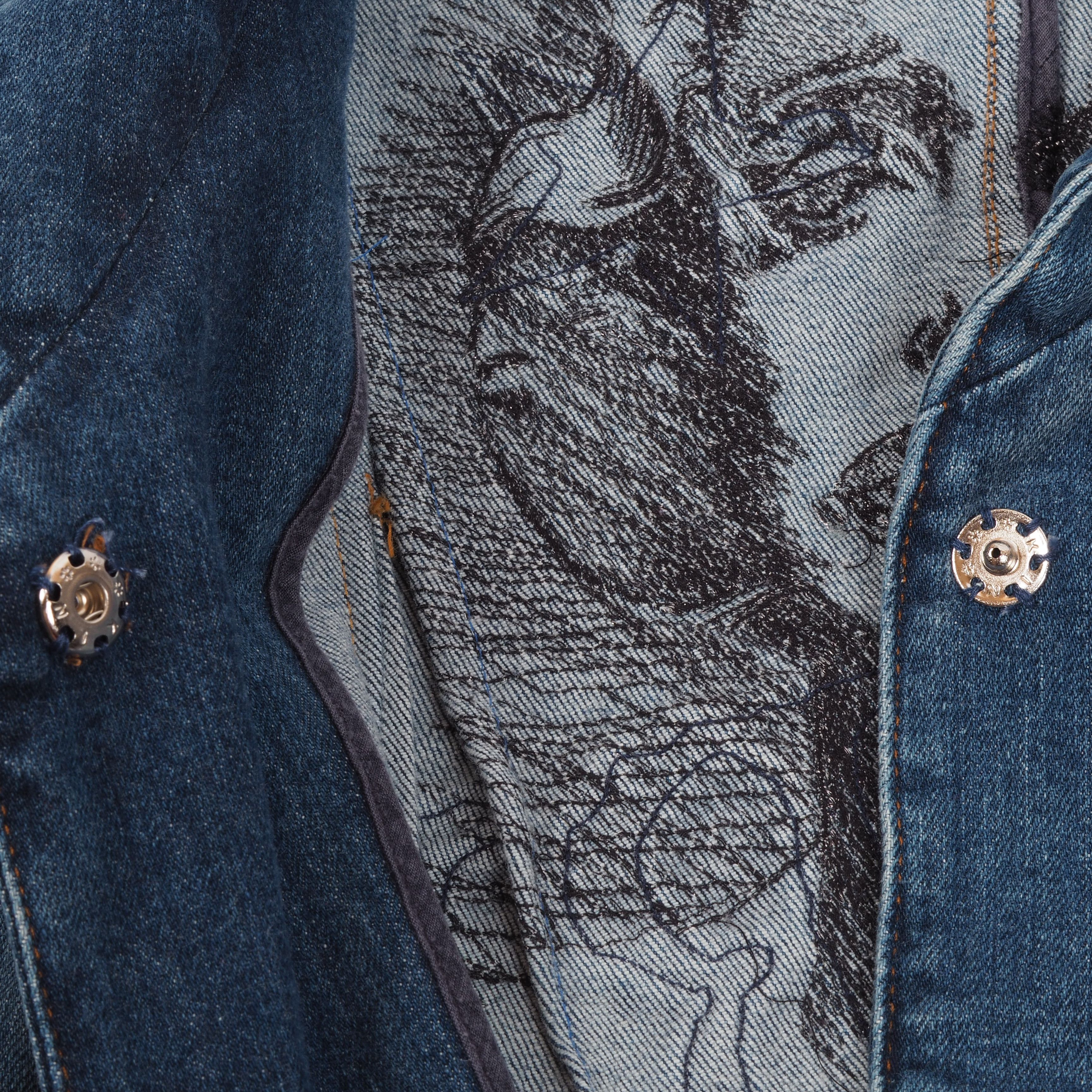 Iceberg × Vintage ICEBERG Vintage Denim Belted Blazer Jacket "Bad Girl" Size XXS / US 00 / IT 34 - 4 Thumbnail