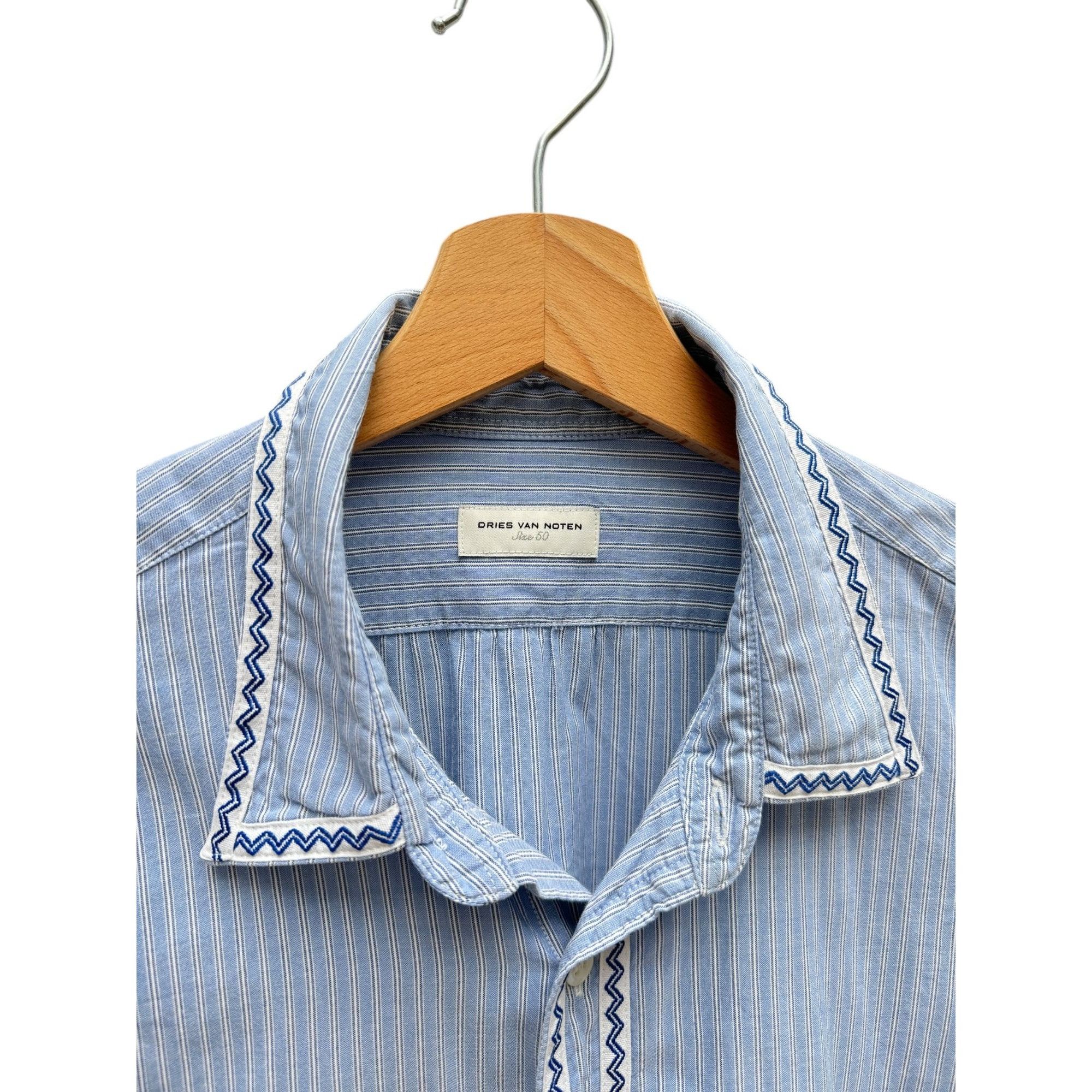 Dries Van Noten Blue Striped Long Sleeve Shirt Size US S / EU 44-46 / 1 - 2 Thumbnail
